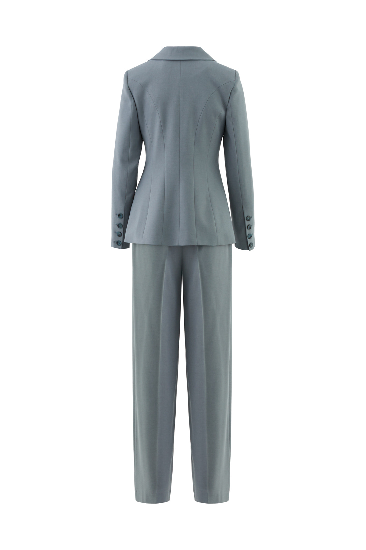 Mono Kapamalı Ceket Ve Palazzo Pantolonlu Mavi Takım