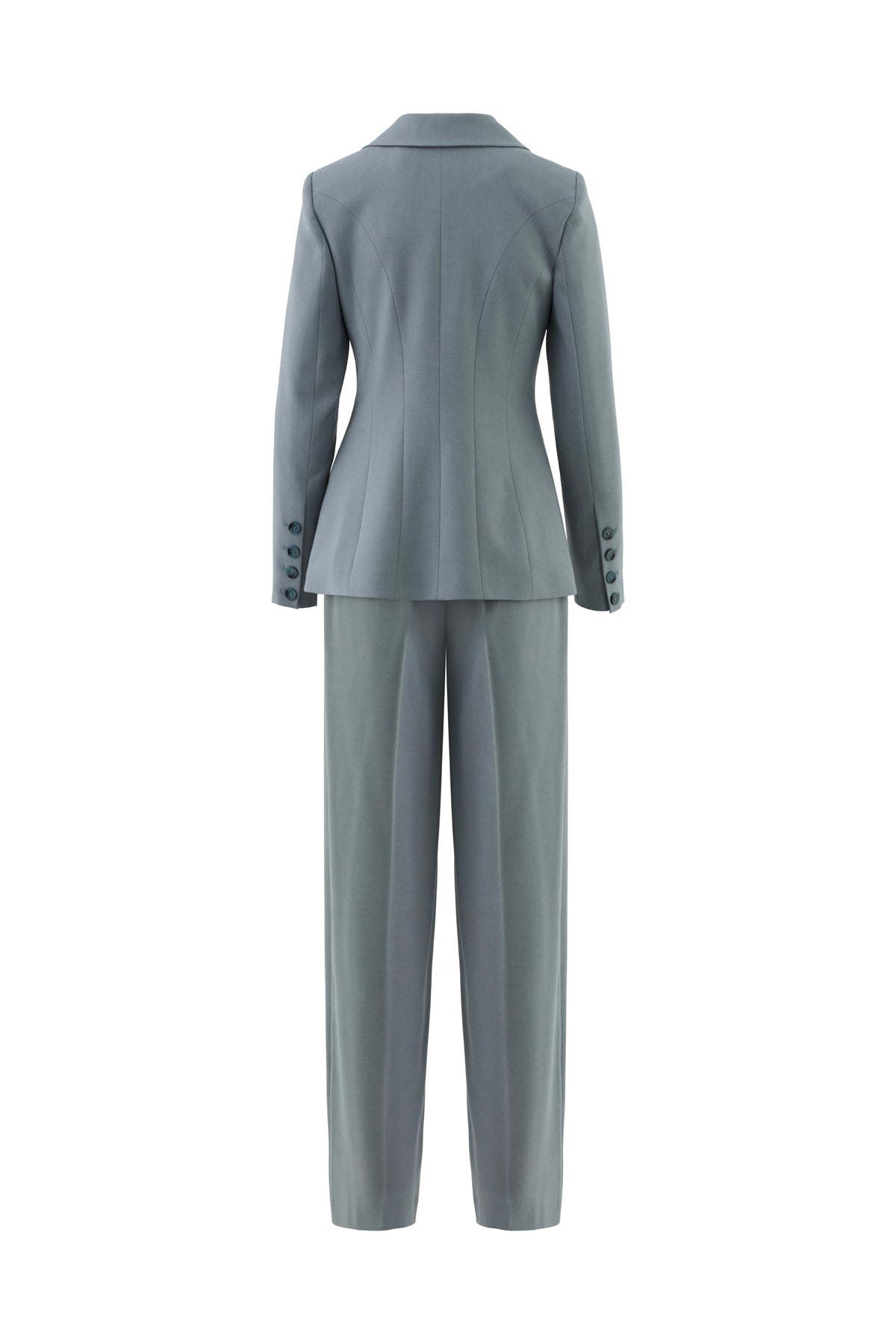 Mono Kapamalı Ceket Ve Palazzo Pantolonlu Mavi Takım