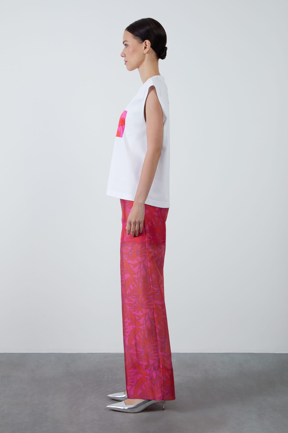 Ön Beden Pano Desenli Bluz