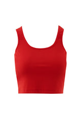 Basıc Askılı V Yaka Mercan Crop Top
