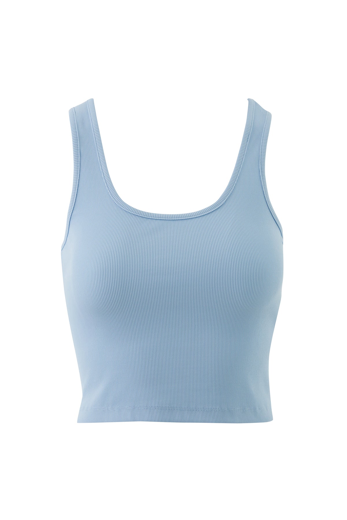 Basıc Askılı Mavi Crop Top