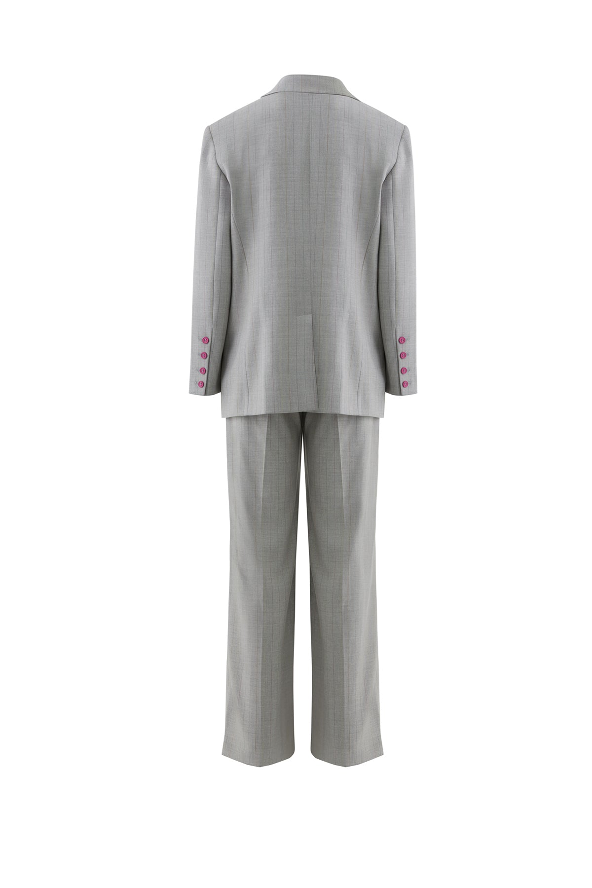 Düğme Detaylı Çizgili Takım Elbise