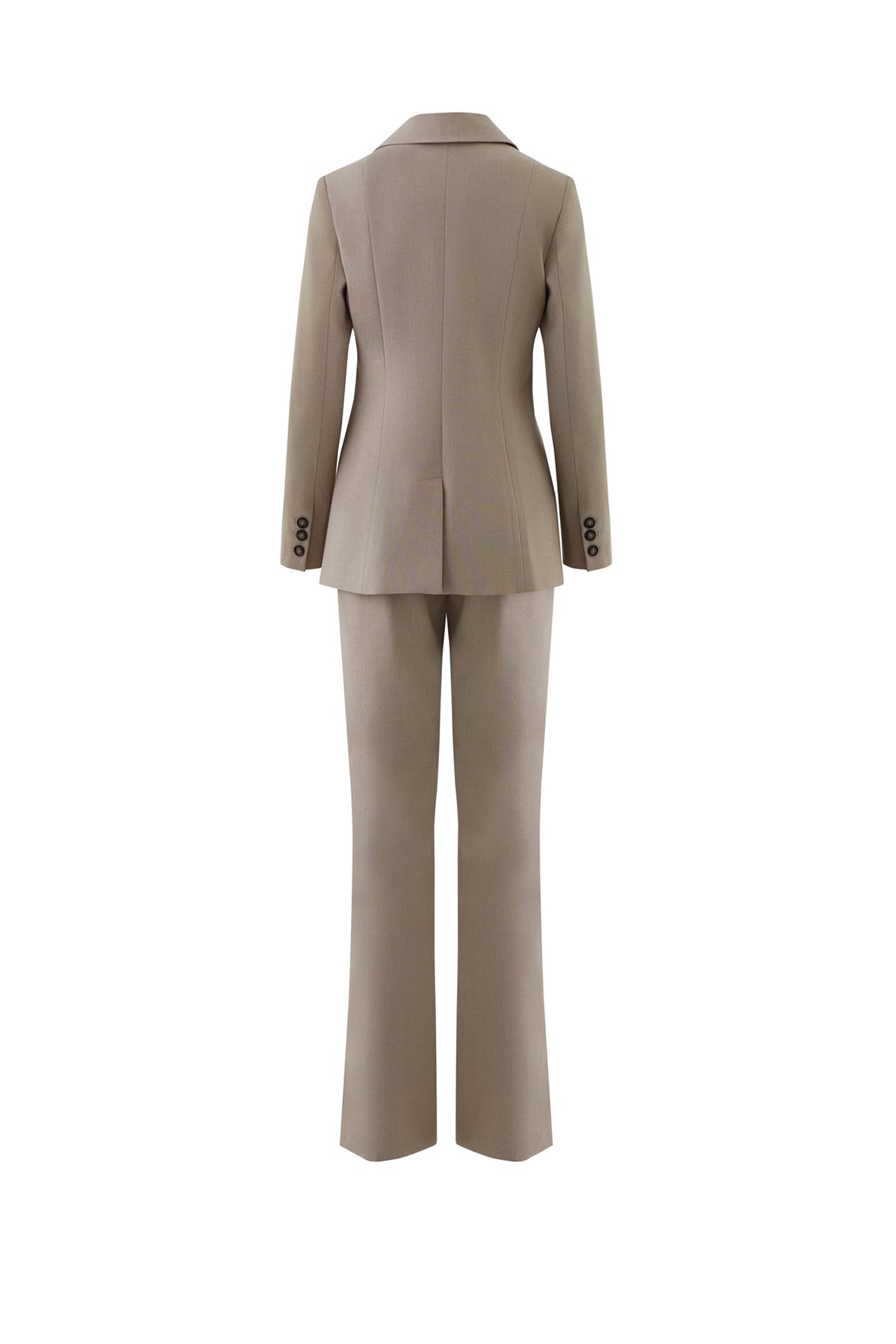 Mono Kapamalı Bele Oturan Pol Paça Pantolonlu Takım