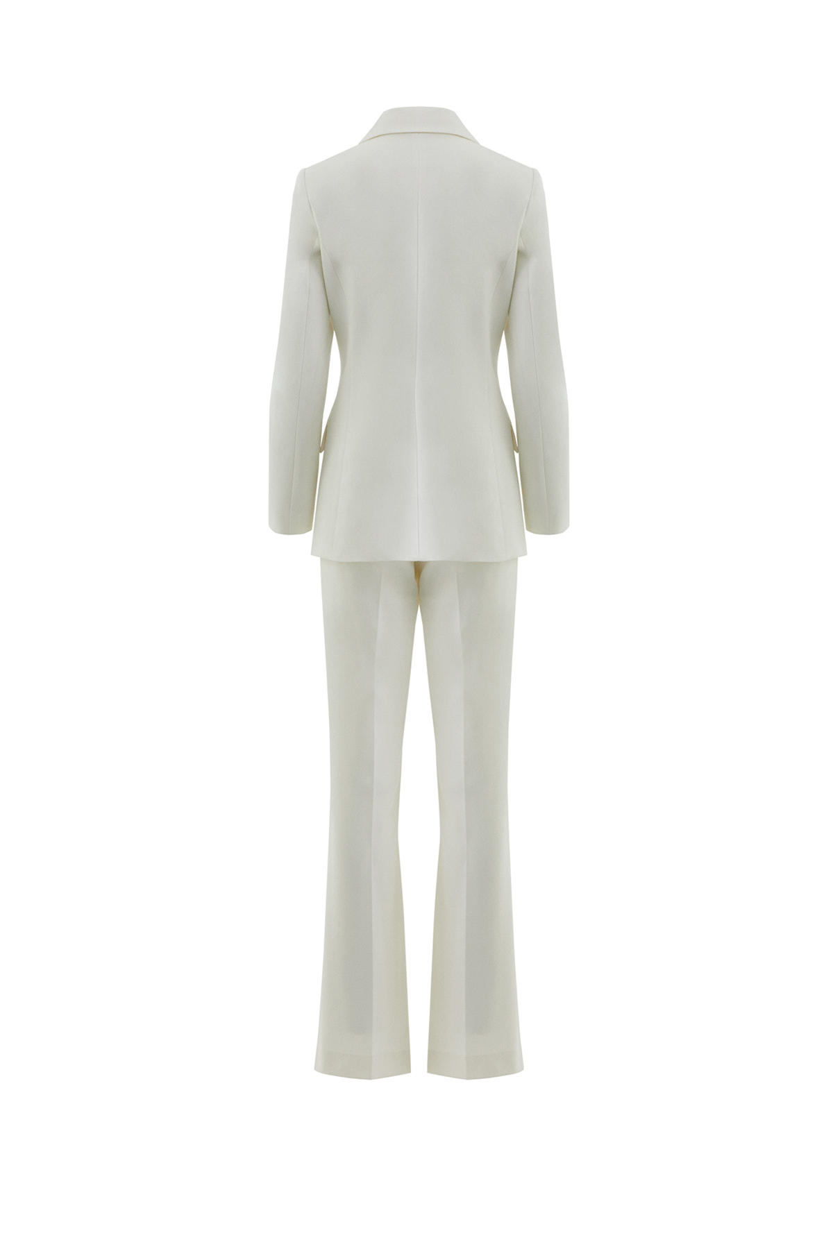 Kruvaze Kapamalı İspanyol Paça Pantolonlu Fit Turkuaz Takım