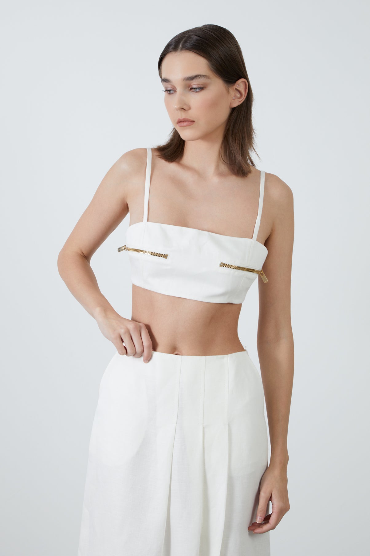 Fermuar Detaylı Askılı Büstüyer