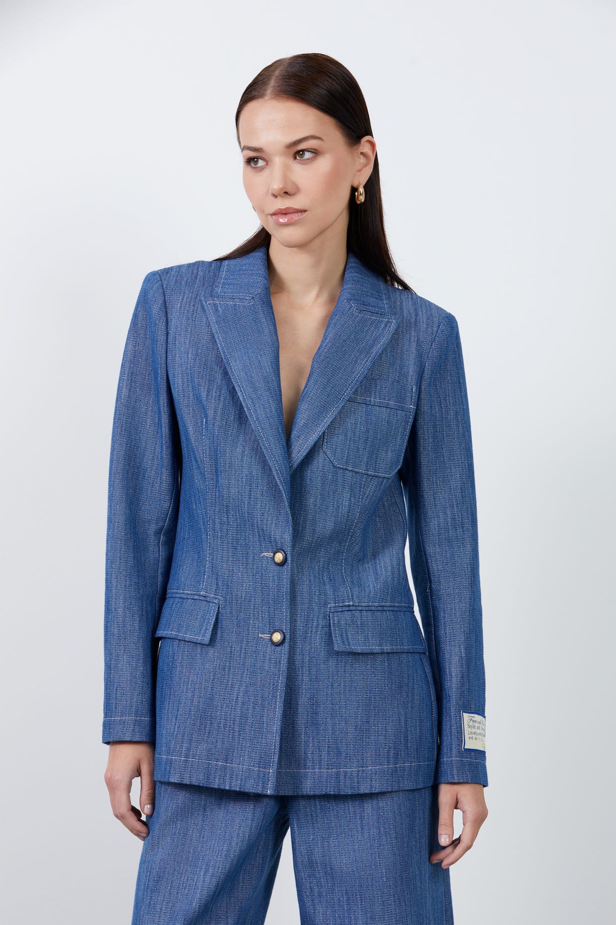 Manşet Detaylı Denim Ceket