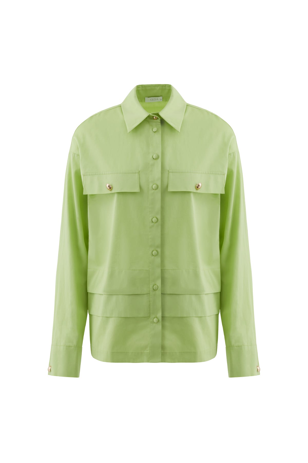 Cep Kapağı Detaylı Uzun Kollu Gömlek