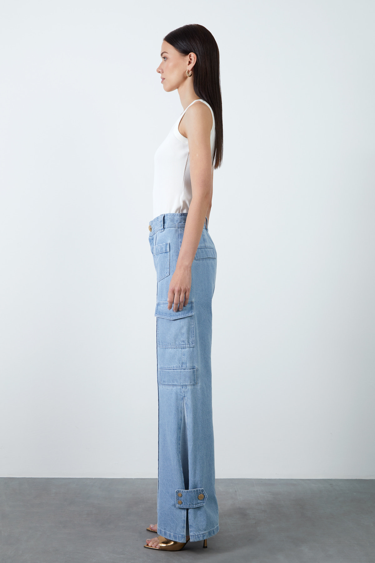 Cep Detaylı Jean Pantolon