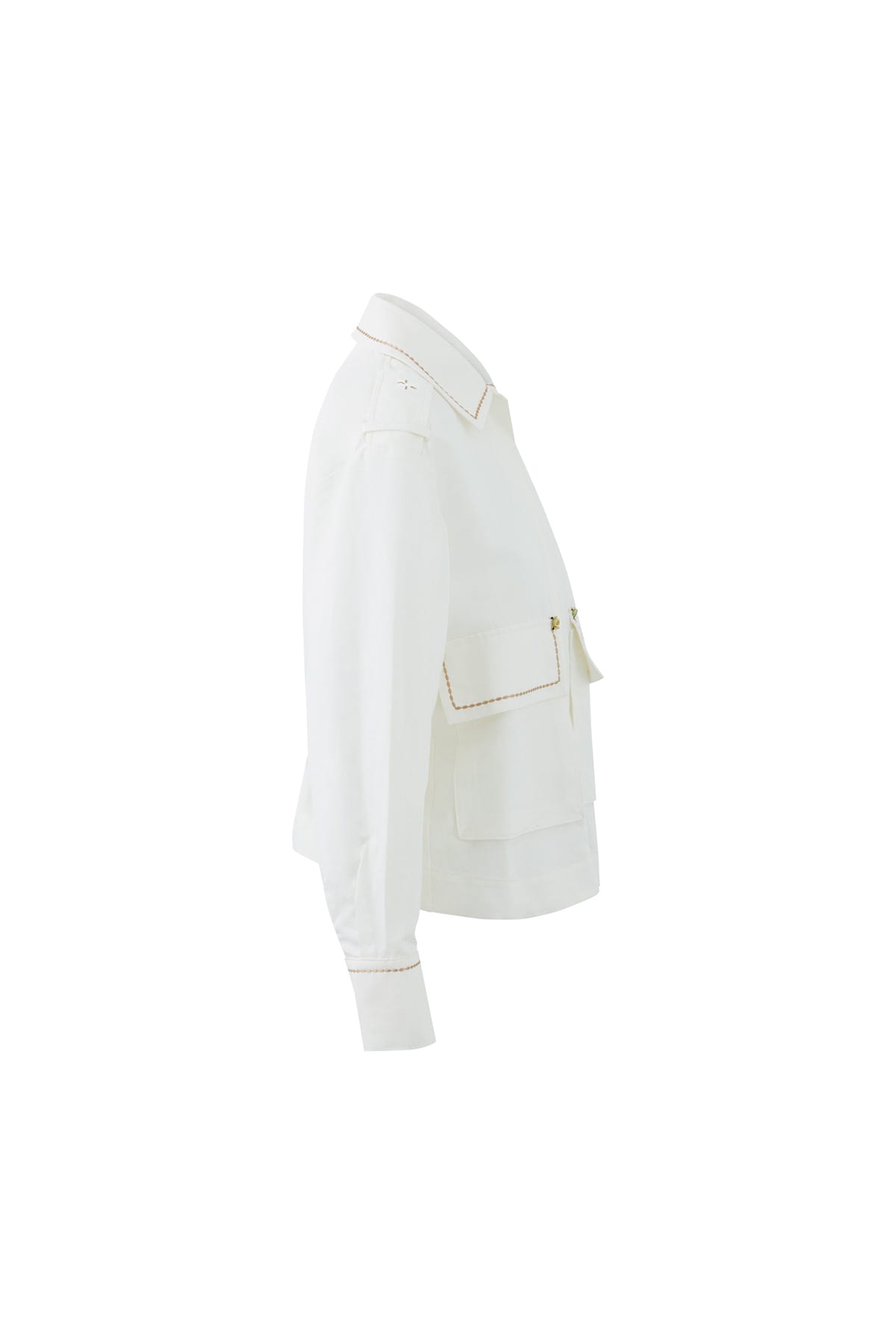 Cep Kenarı İşlemeli Arkası Büzgülü Ceket