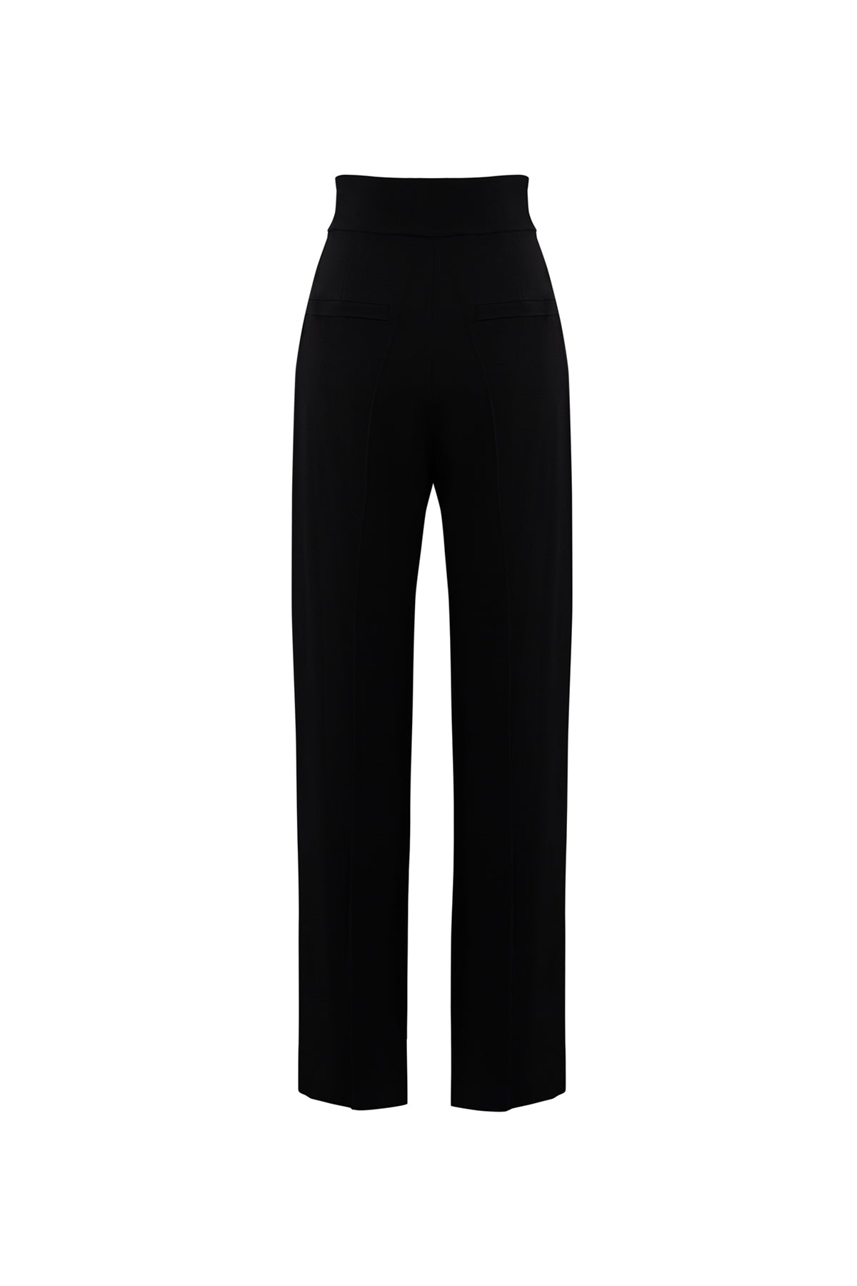 Düğme Detaylı Siyah İşlemeli Pantolon