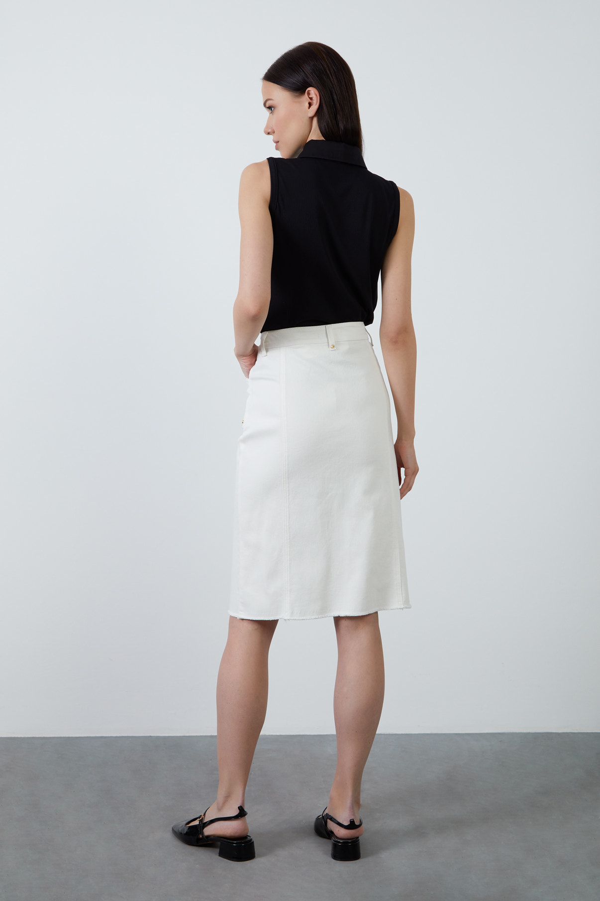 Aller Cep Detaylı Denim Etek