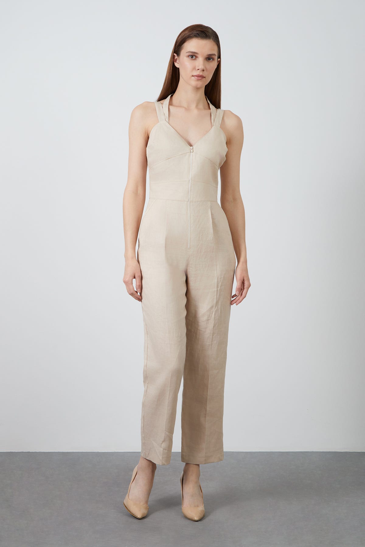 Çift Askılı V Yaka Tulum