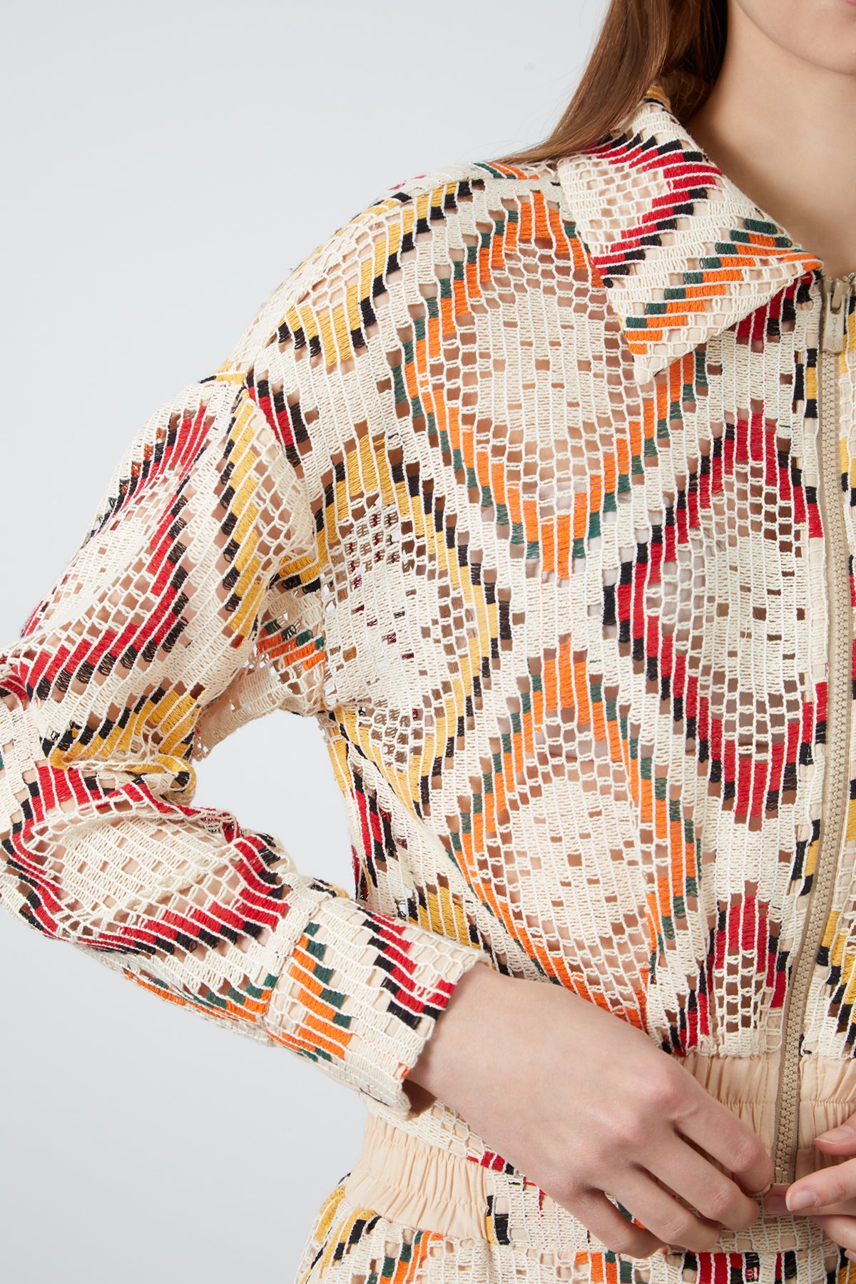 Etnik Desenli Bomber Ceket