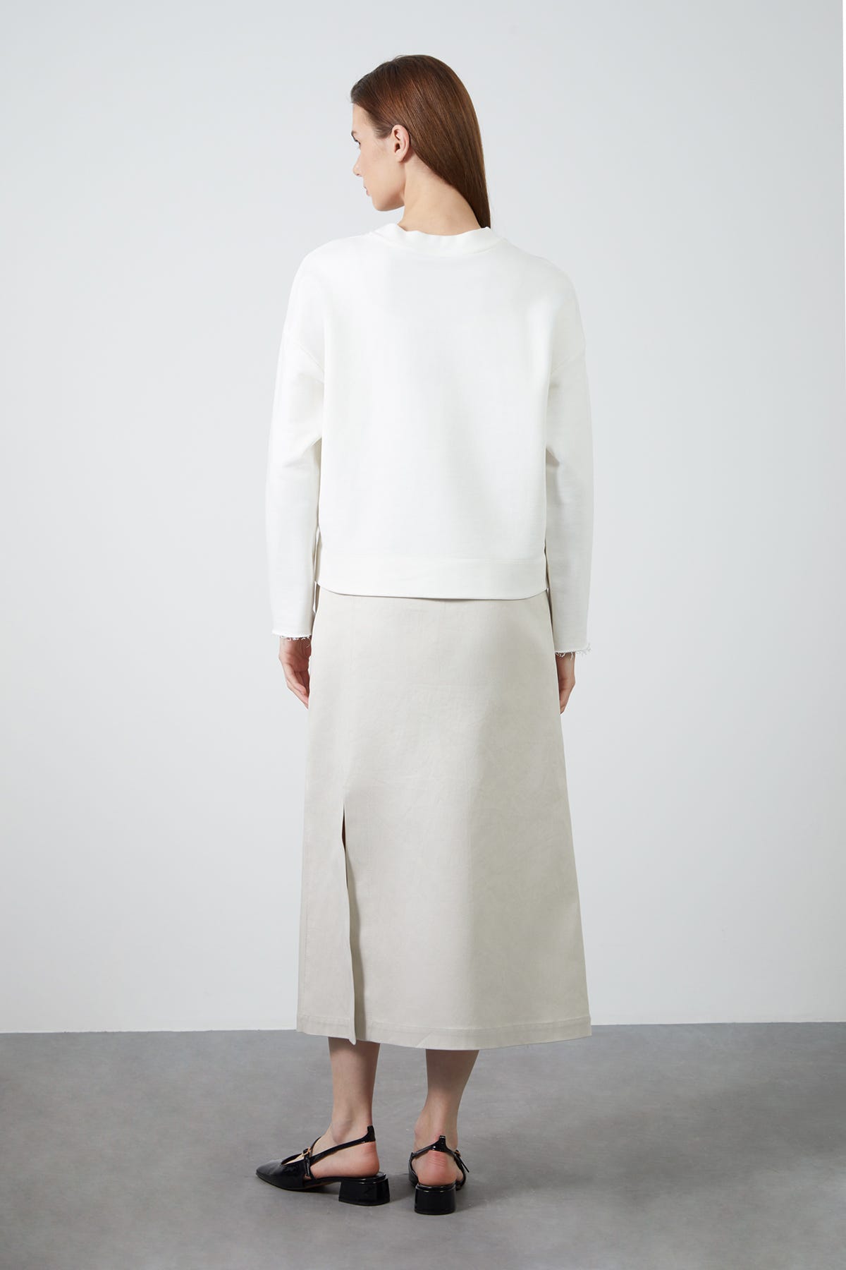 Baskı Ve İşleme Detaylı Sweatshirt