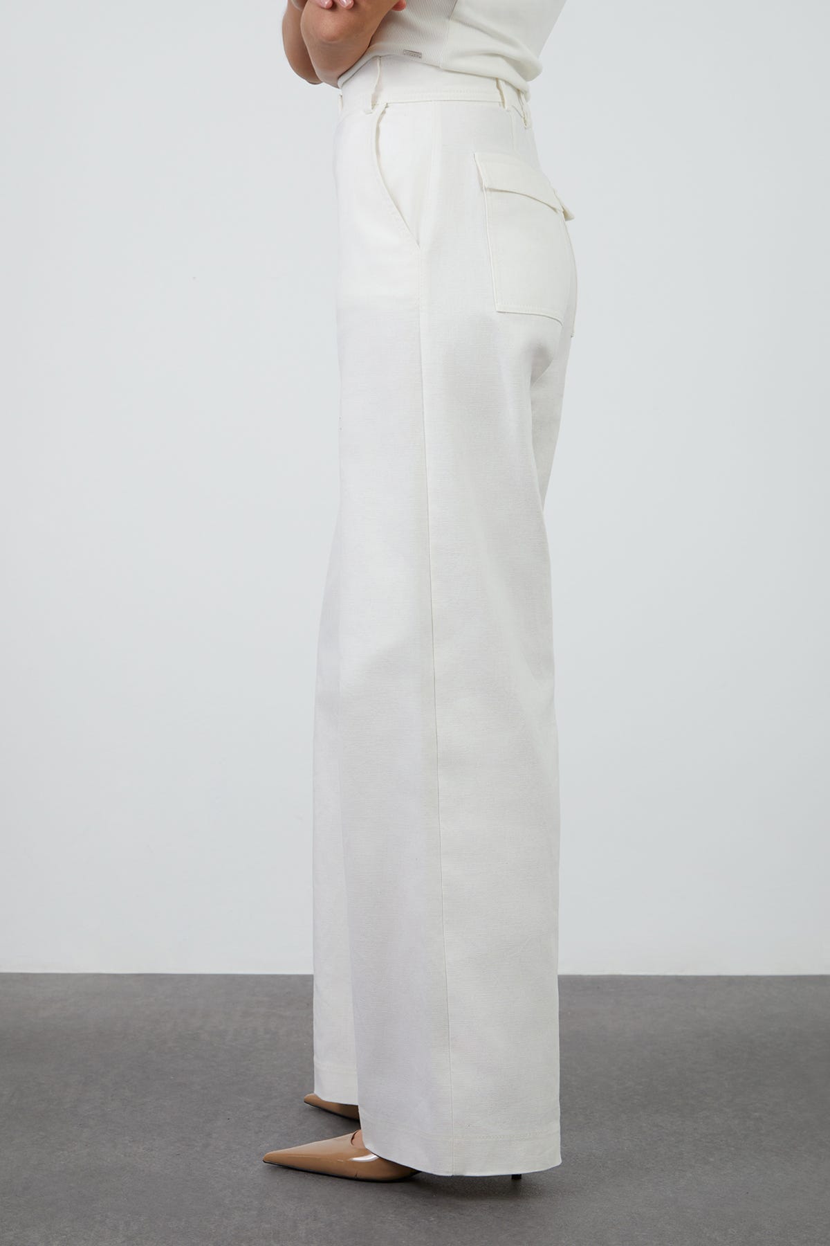 Yüksel Bel Bol Paça Pantolon