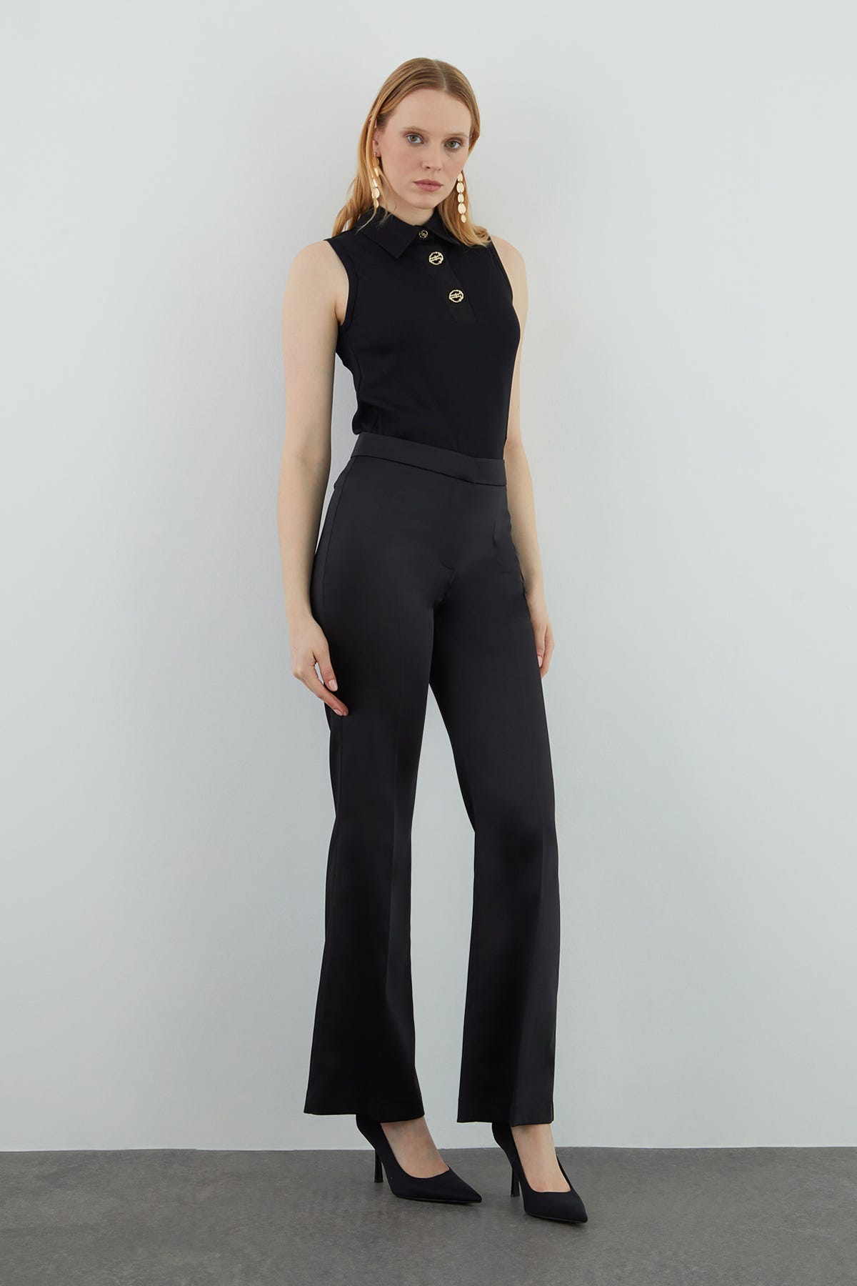 İspanyol Paça Yüksek Bel Fit Pantolon