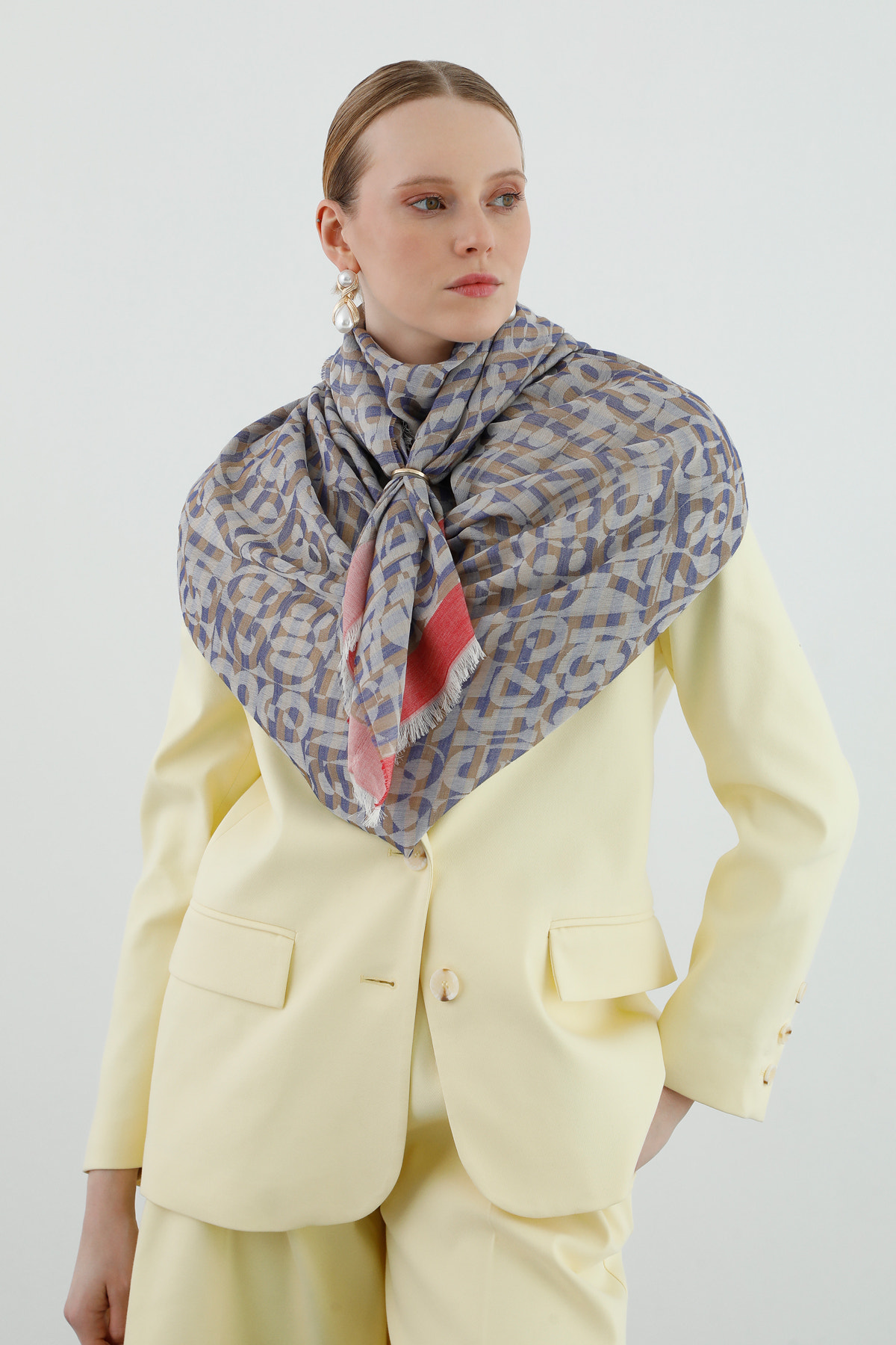 Sayı Detaylı Çizgili Şal