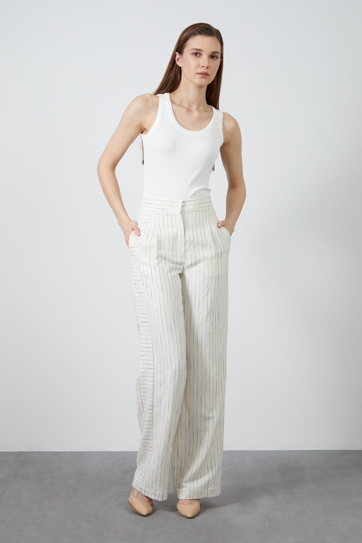 Çizgili Palazzo Pantolon