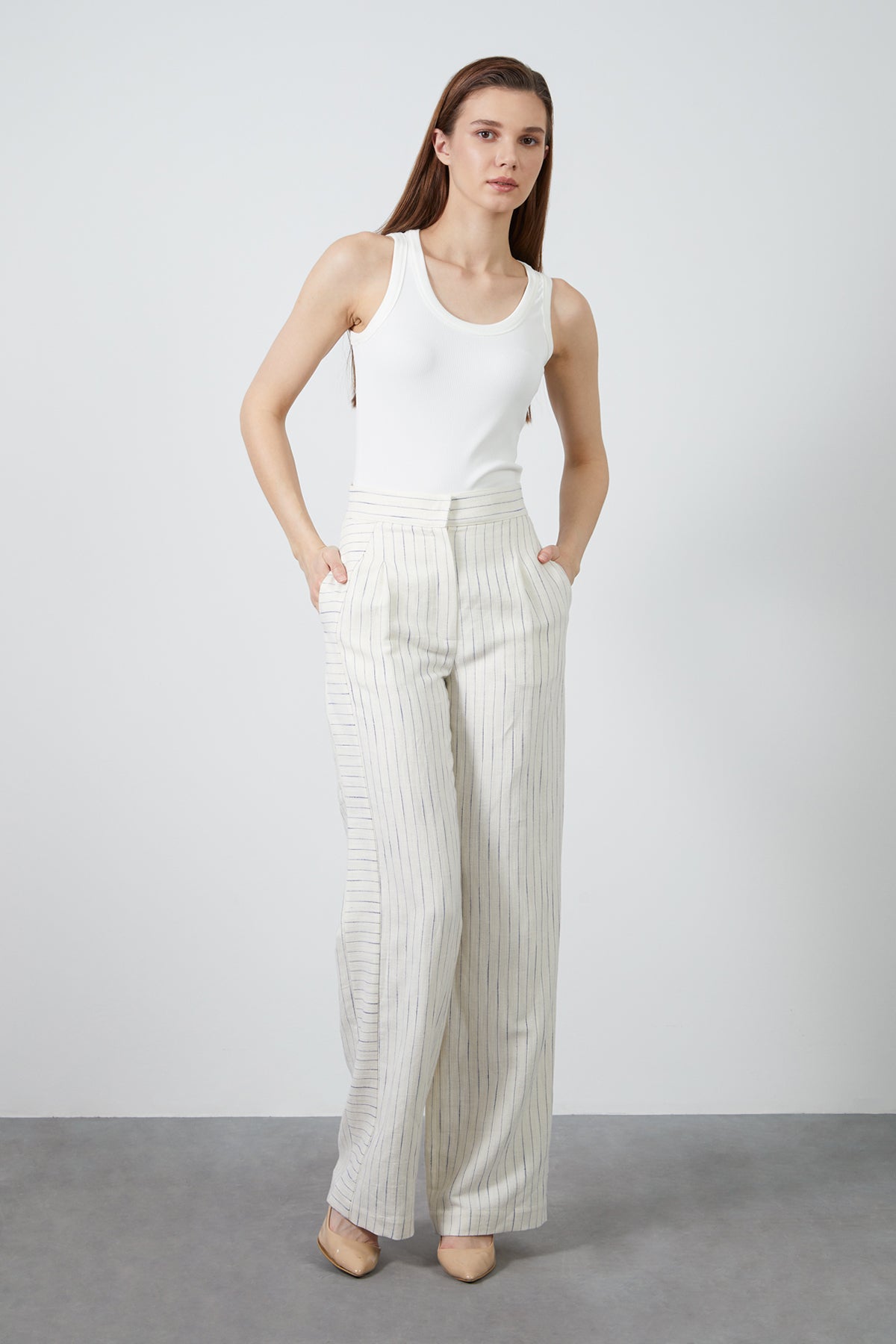 Çizgili Palazzo Pantolon
