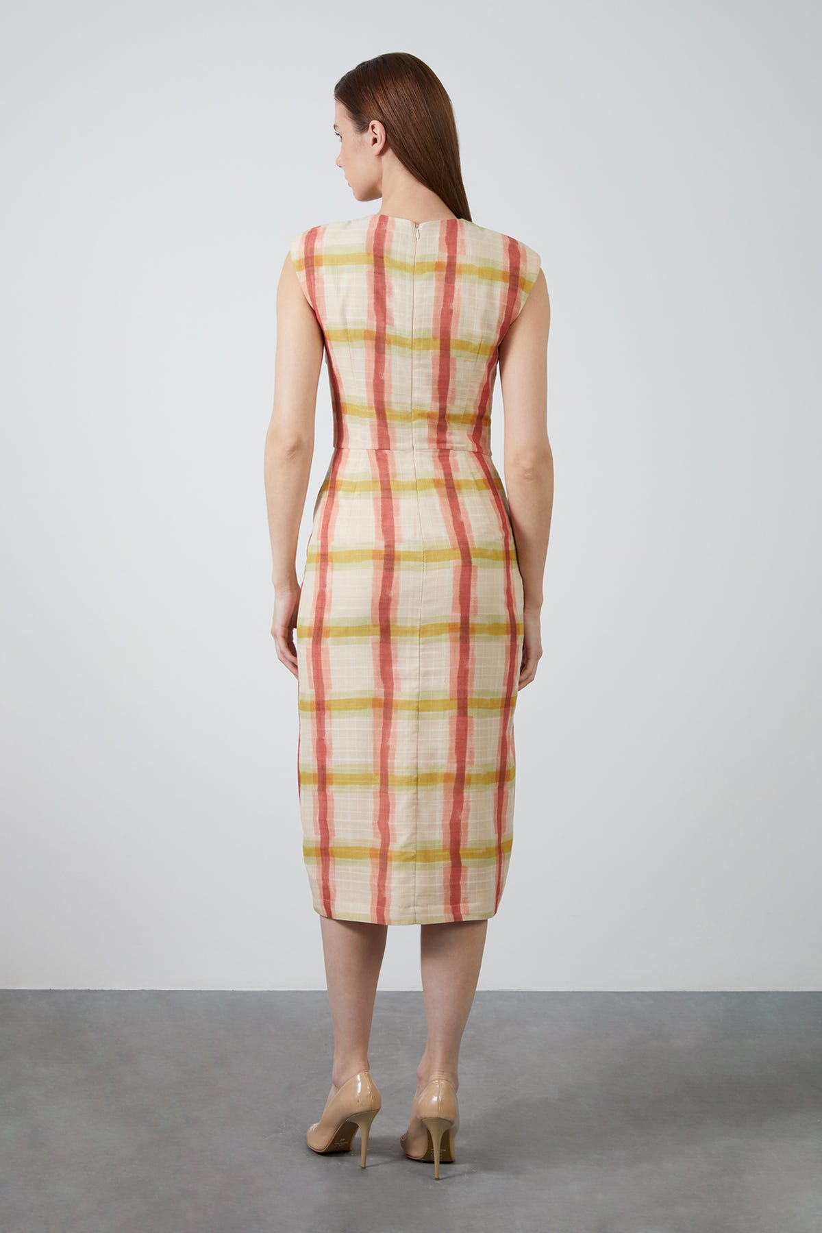 Anvelop Ve Kol Manşet Detaylı Midi Elbise