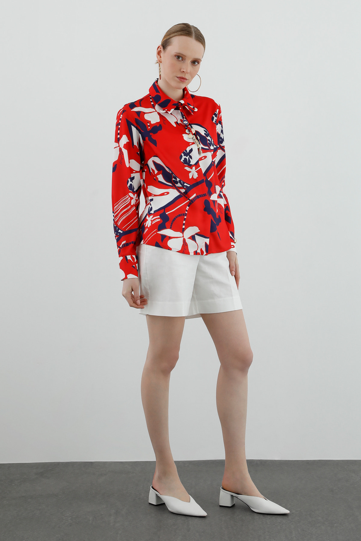 Desenli Uzun Kollu Gömlek