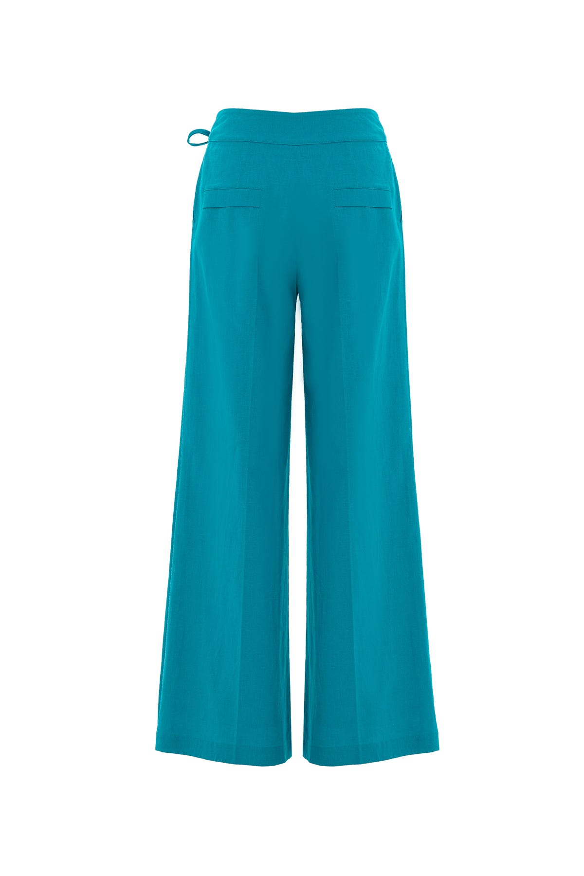 Yandan Bağcıklı Bol Paça Pantolon