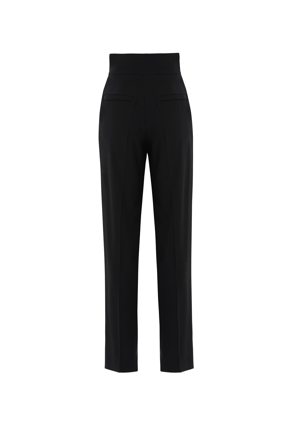 Düğme Detaylı İşlemeli Siyah Pantolon