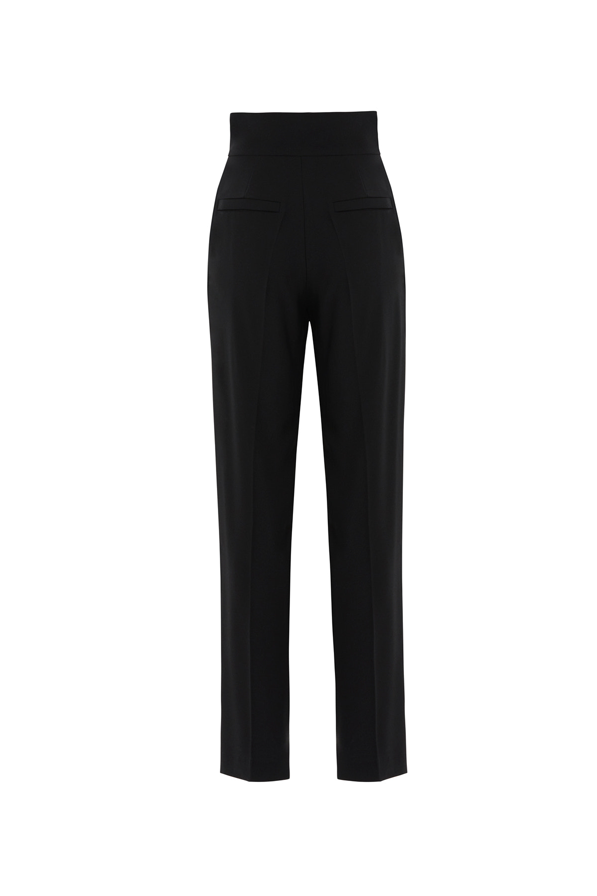 Düğme Detaylı İşlemeli Siyah Pantolon