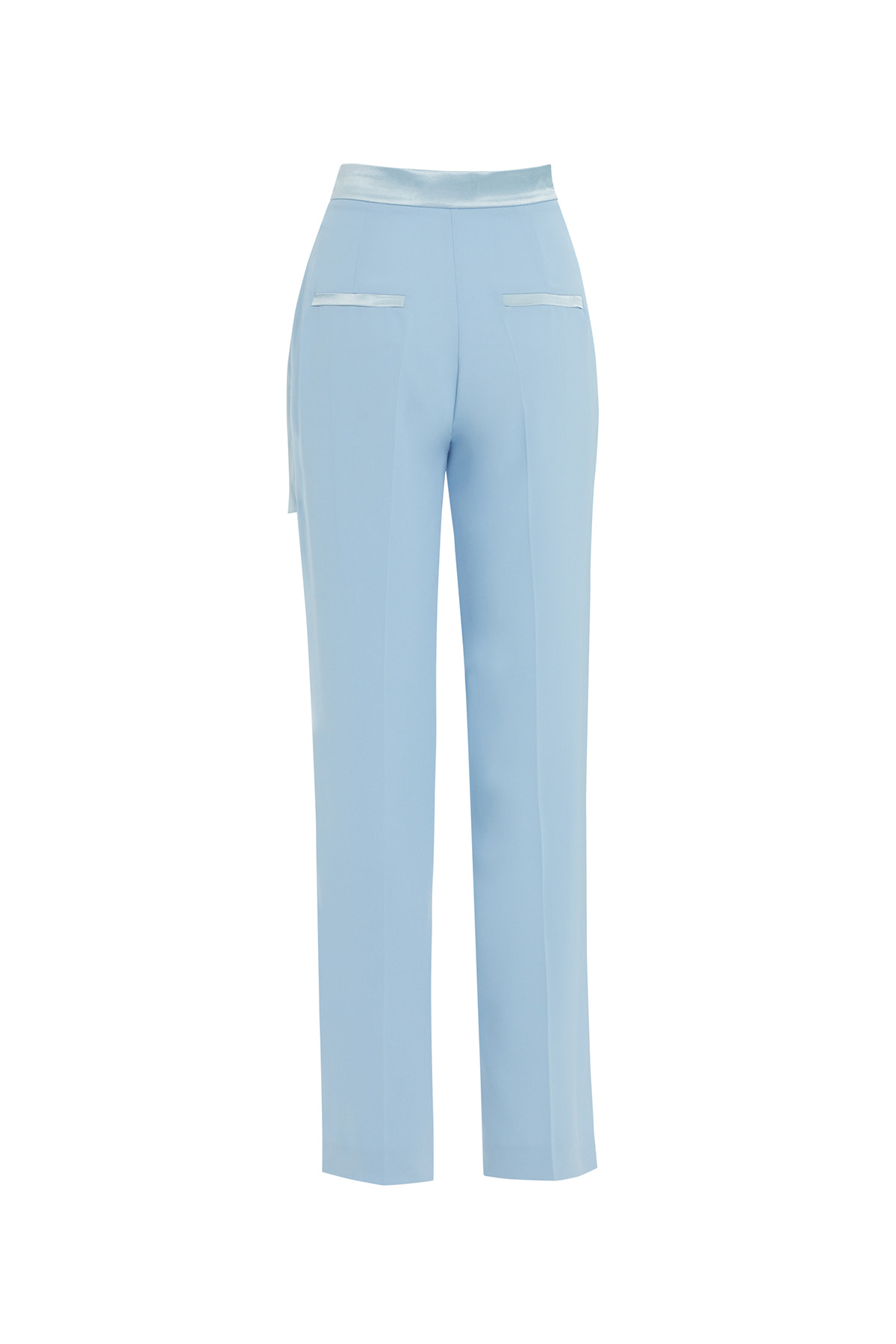 Kemer Detaylı Yanlardan Cepli Mavi Pantolon