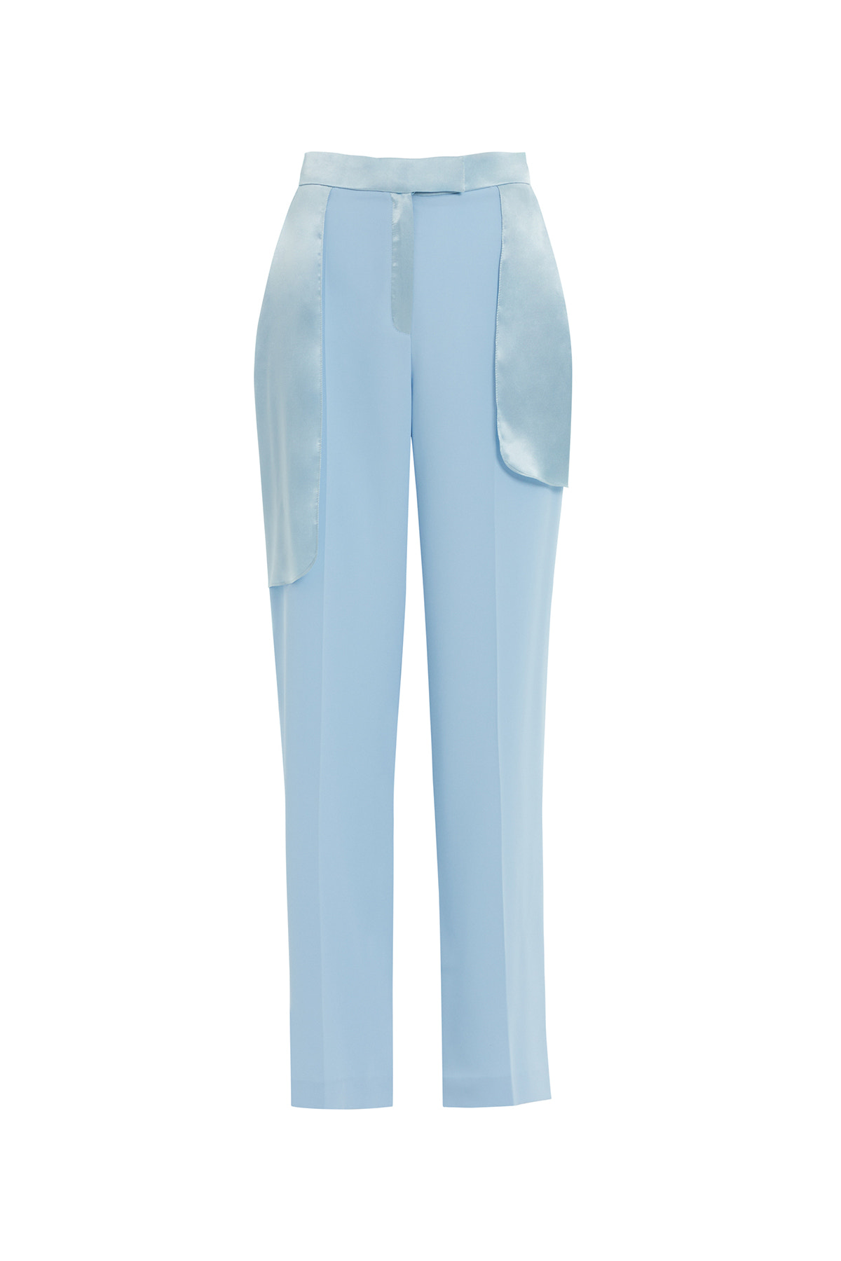 Kemer Detaylı Yanlardan Cepli Mavi Pantolon