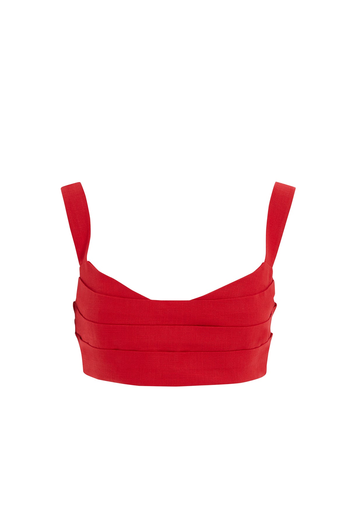 Askılı V Yaka Saks Mavisi Crop