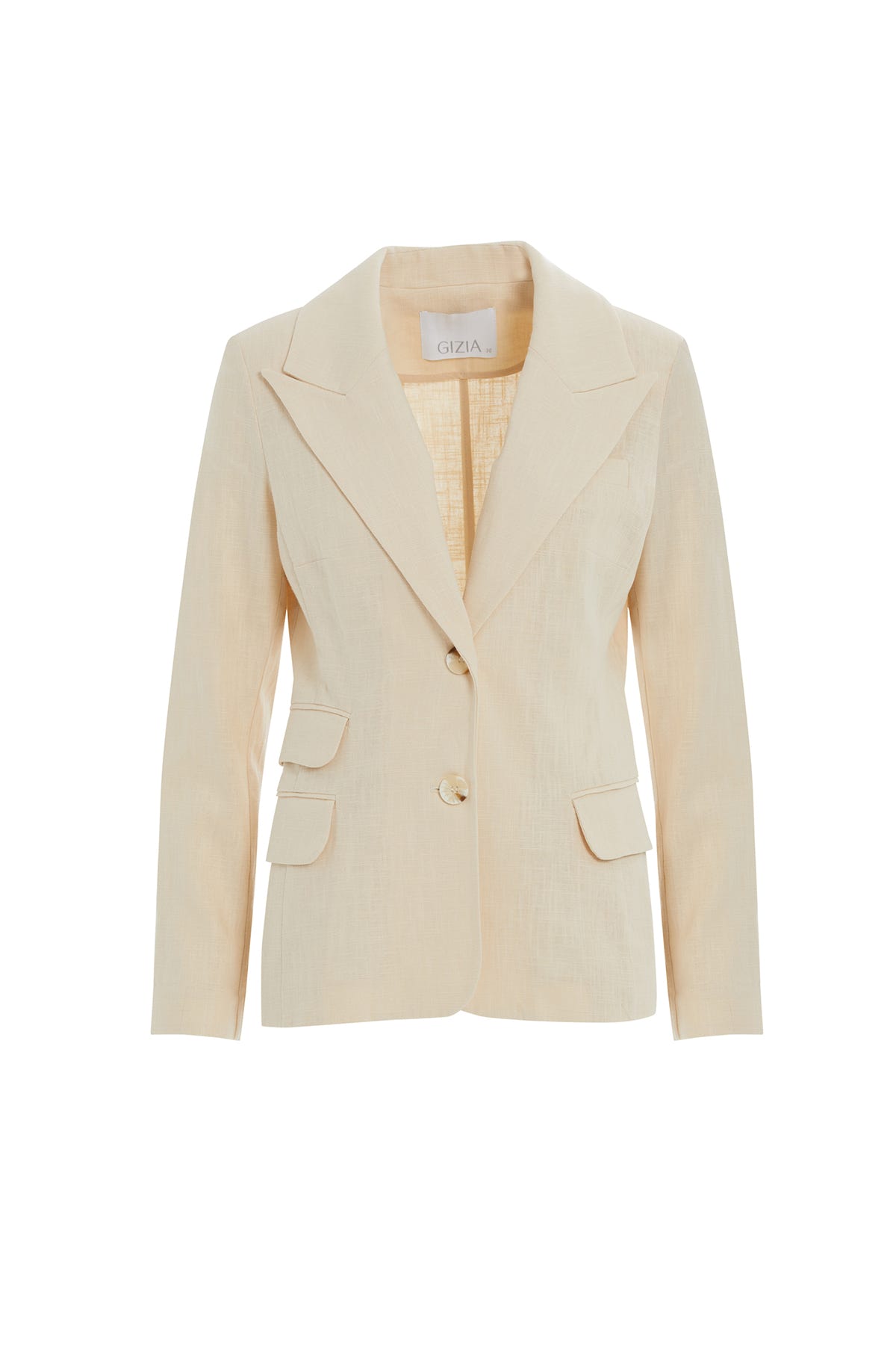 Cep Kapağı Detaylı Keten Ceket