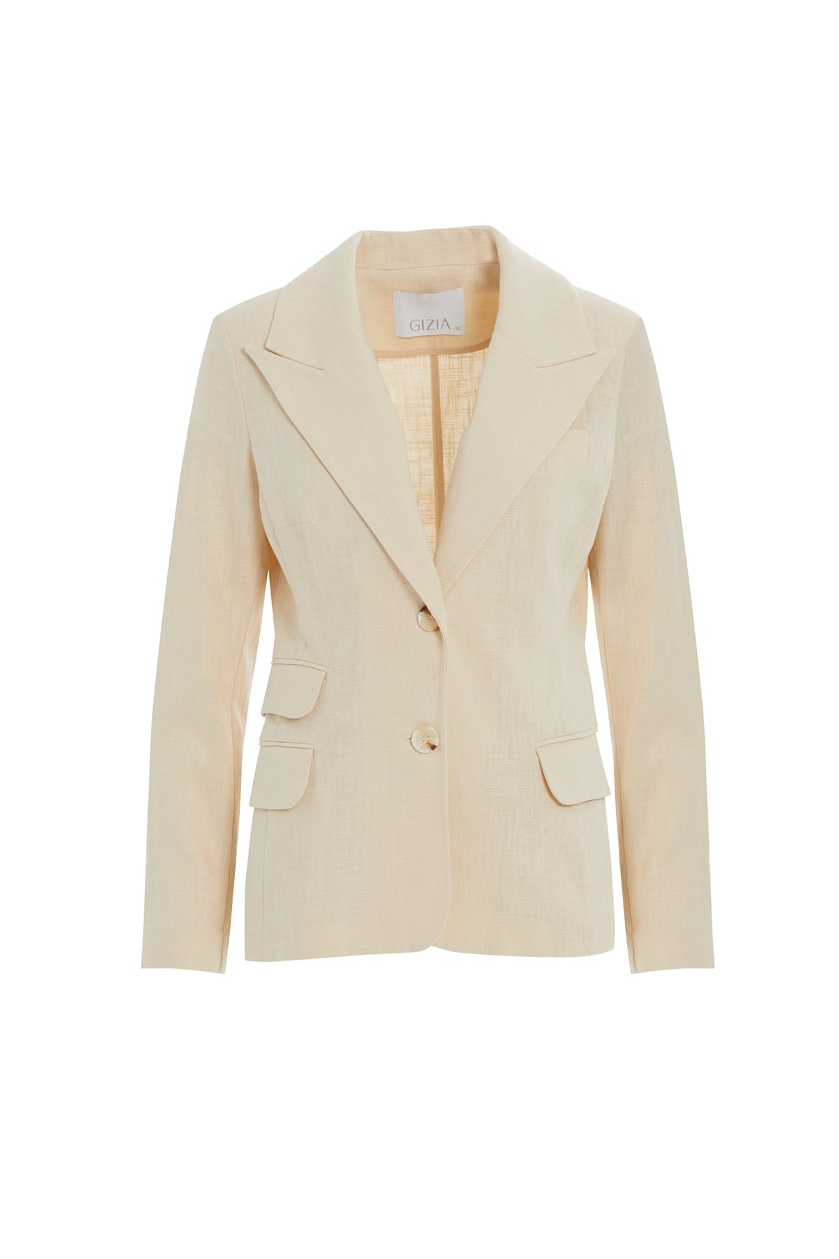 Cep Kapağı Detaylı Keten Ceket