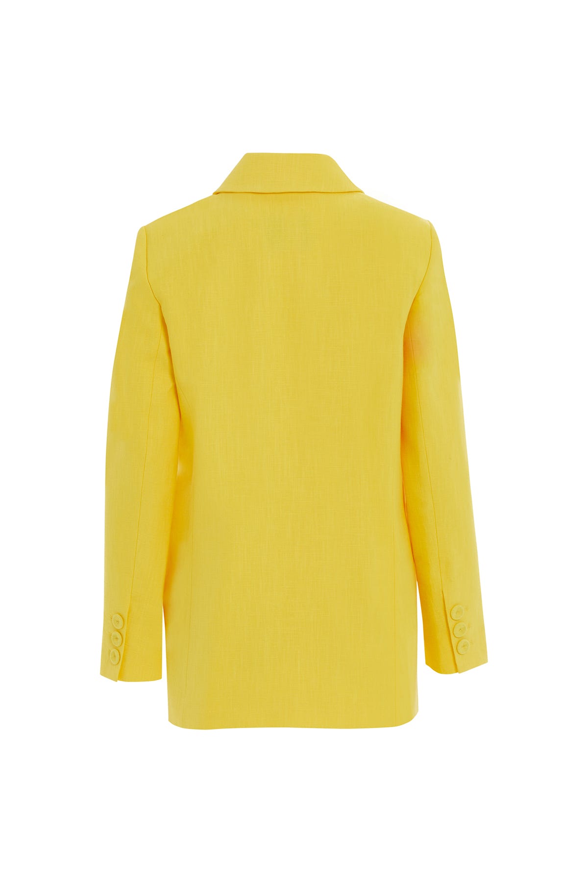 Cep Detaylı Turkuaz Keten Ceket