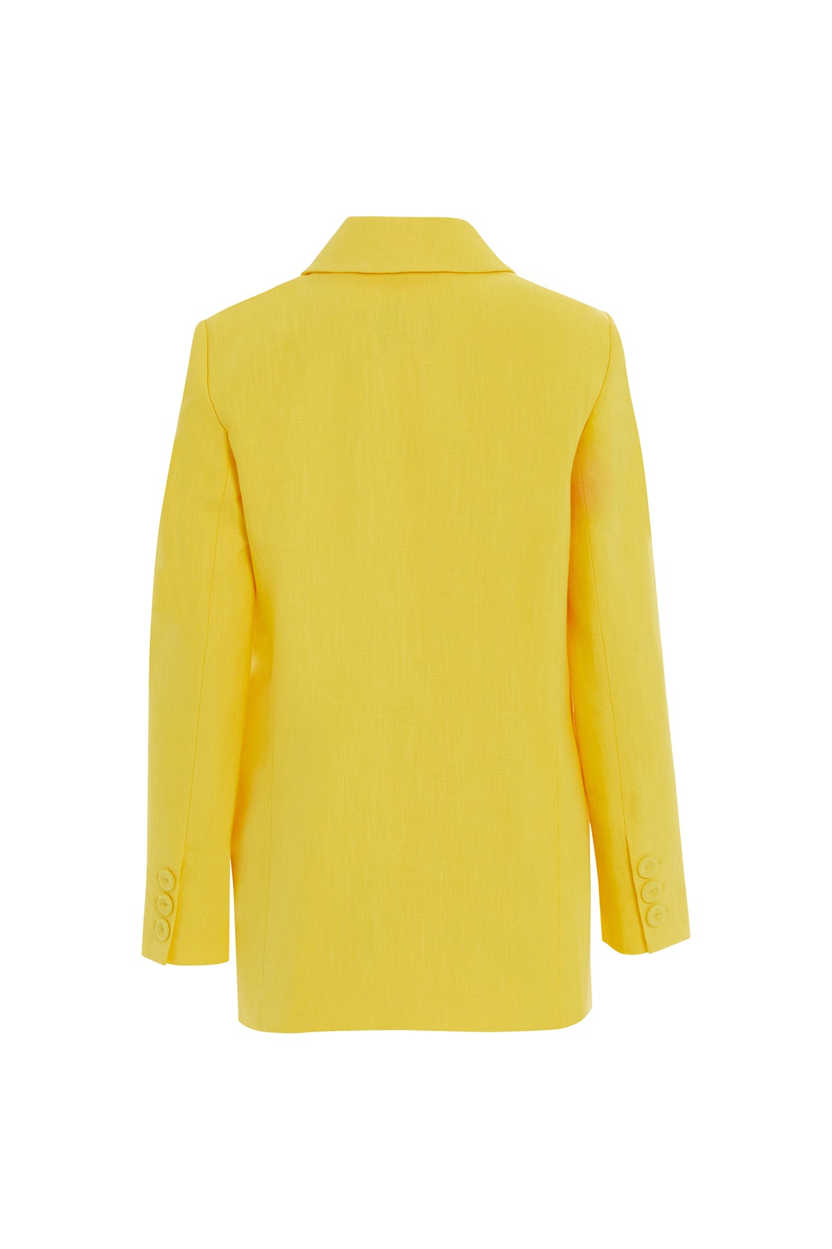 Cep Detaylı Turkuaz Keten Ceket