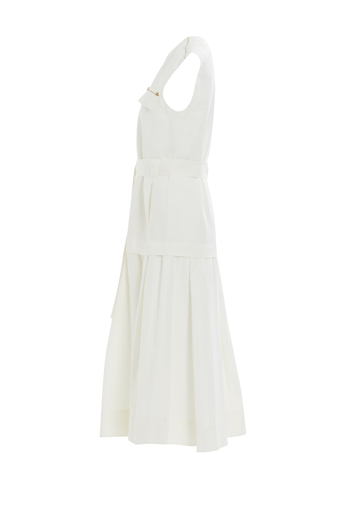 Dikiş Detaylı Cep Kenarı İşlemeli Midi Elbise