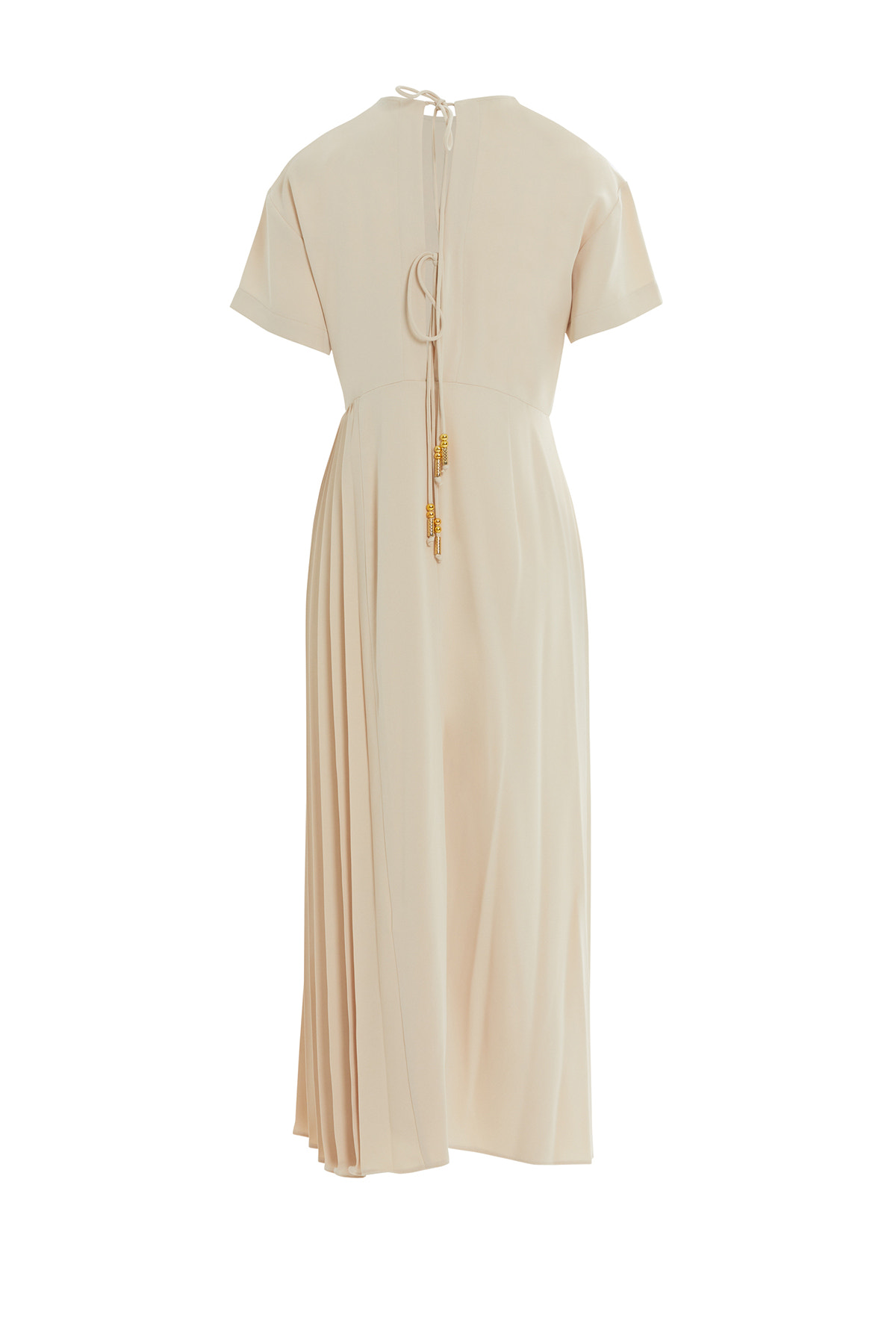 Yandan Piliseli, Arkadan Bağlama Detaylı  Yırtmaçlı Maxi Elbise