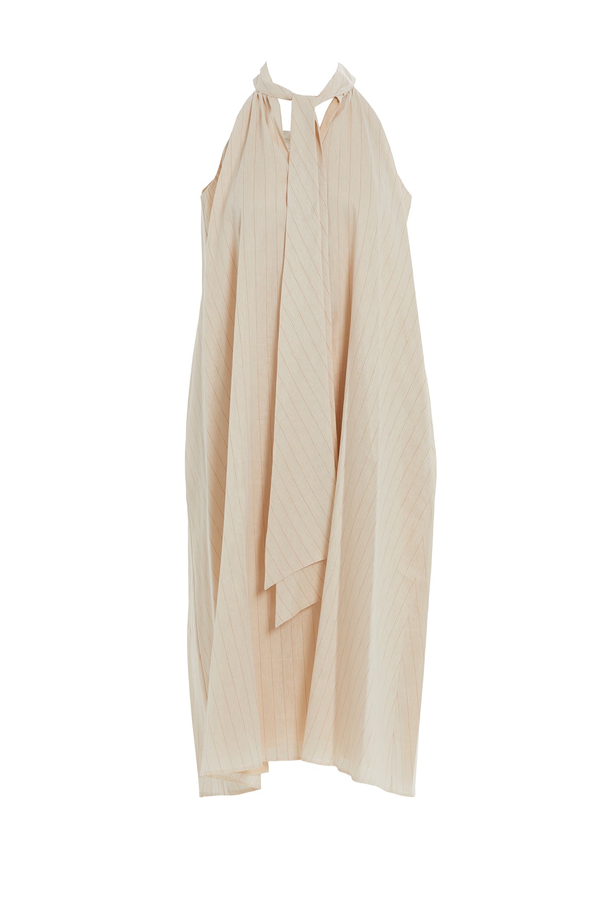 Halter Yaka Rahat Kesim Midi Elbise