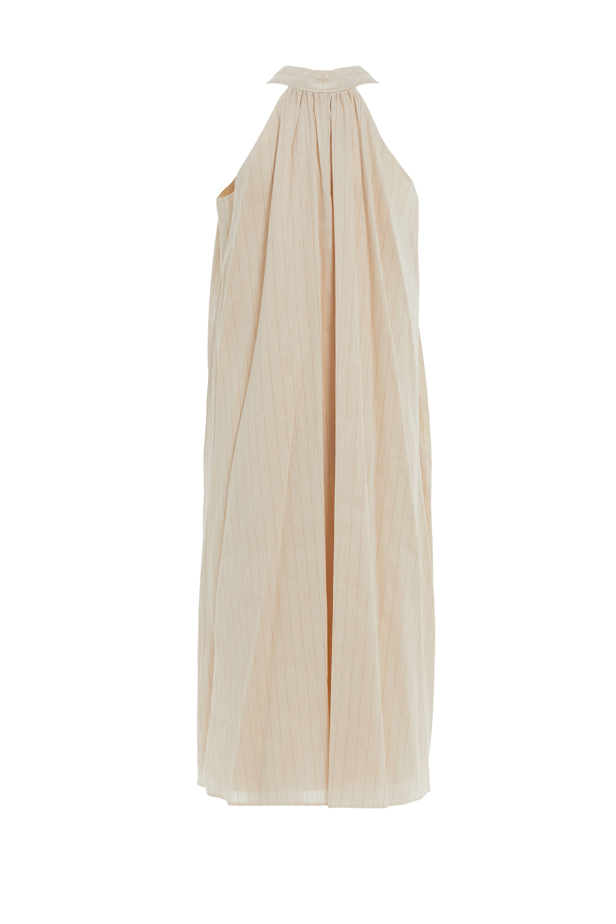 Halter Yaka Rahat Kesim Midi Elbise