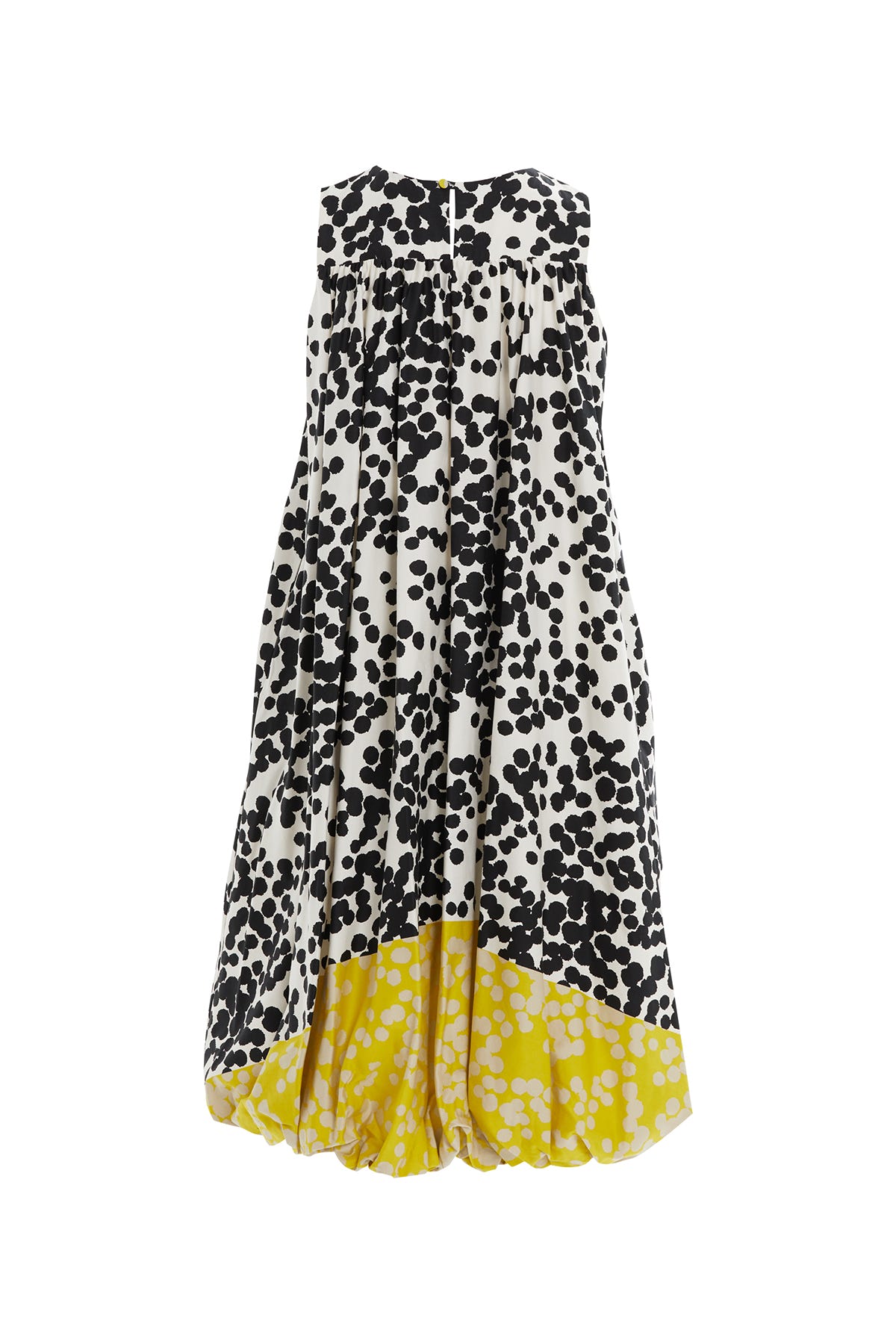 Yuvarlak Yakalı Sıfır Kollu Astarlı Midi Elbise