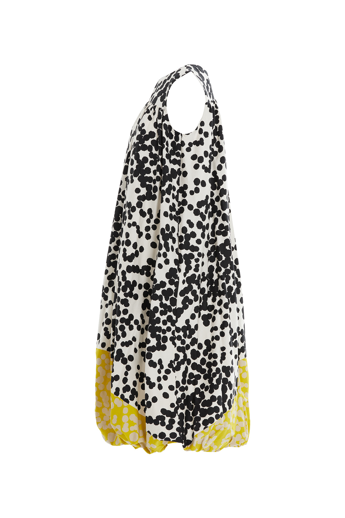 Yuvarlak Yakalı Sıfır Kollu Astarlı Midi Elbise