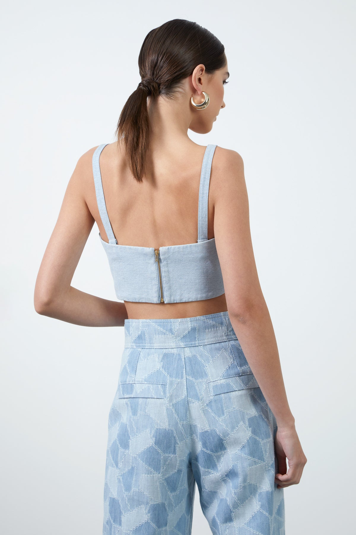 Arkası Fermuarlı Askılı Crop