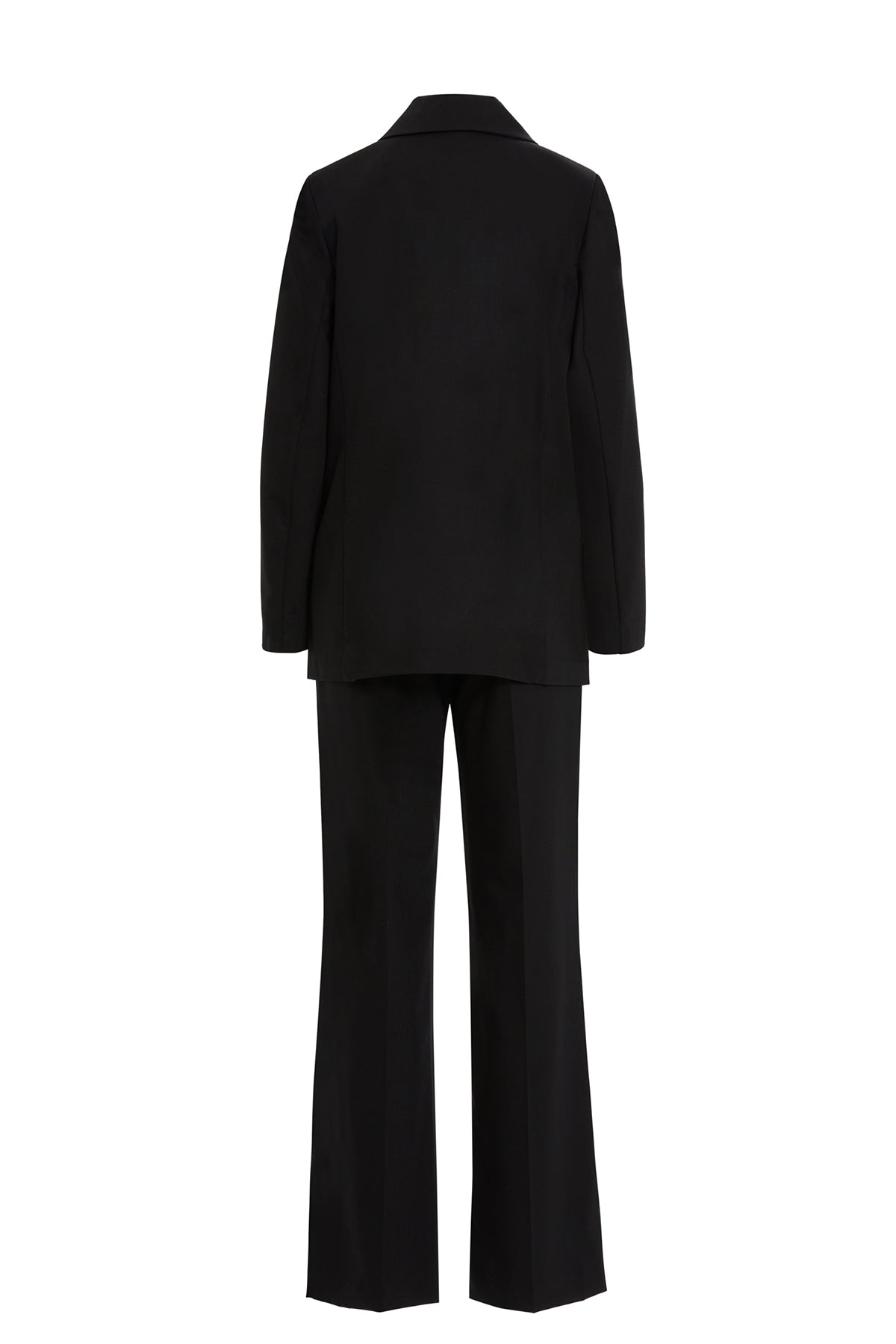 Kruvaze Kapamalı Ceket Ve Palazzo Pantolonlu Siyah Takım