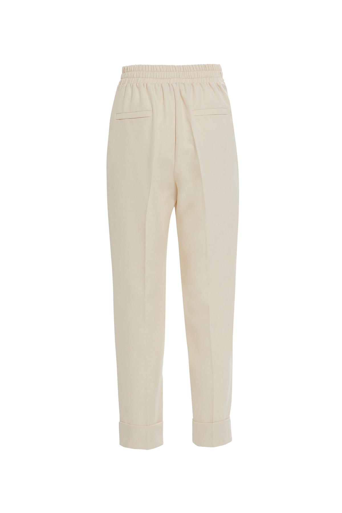 Beli Lastik Detaylı Double Paça Açık Pantolon