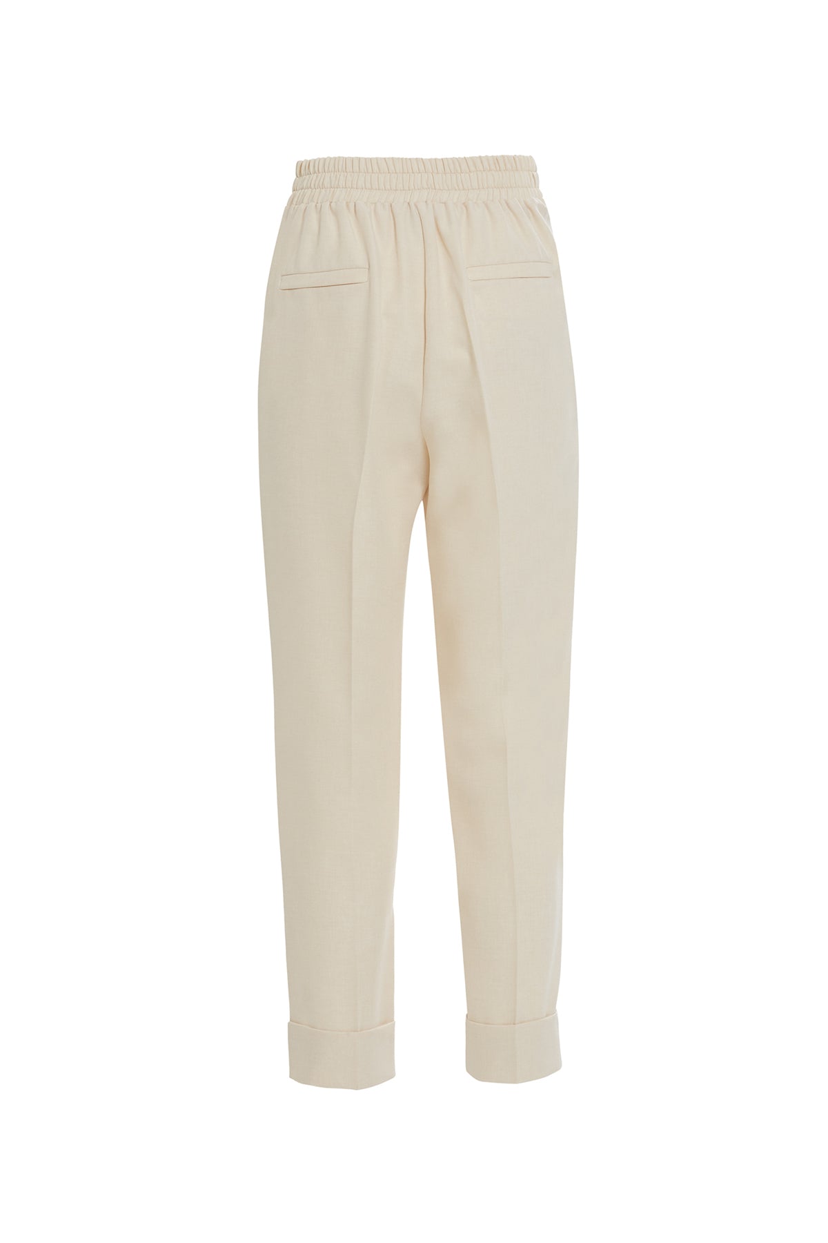 Beli Lastik Detaylı Double Paça Açık Pantolon