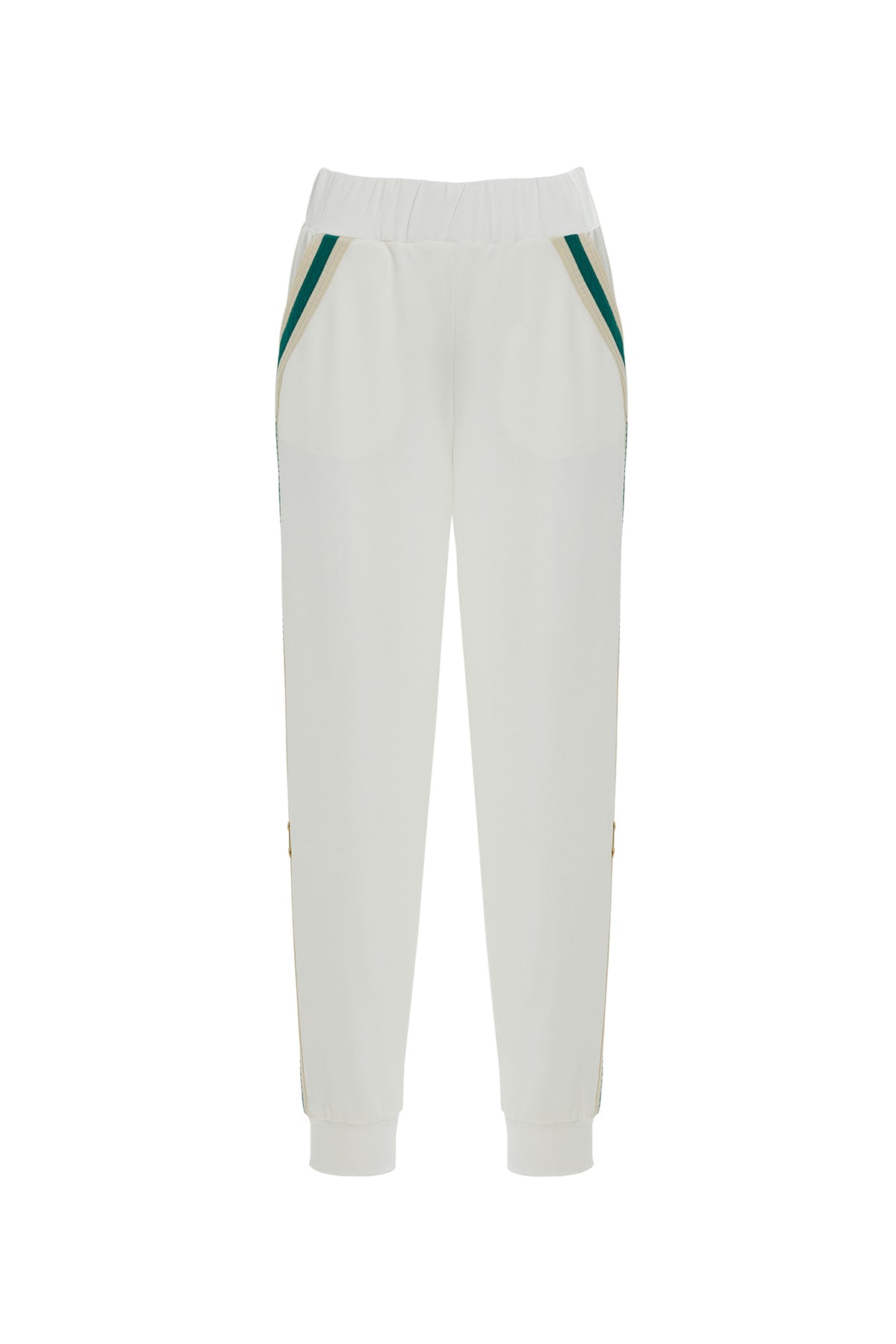 Yanları Şerit Detaylı Paçası Bantlı Eşofman Altı