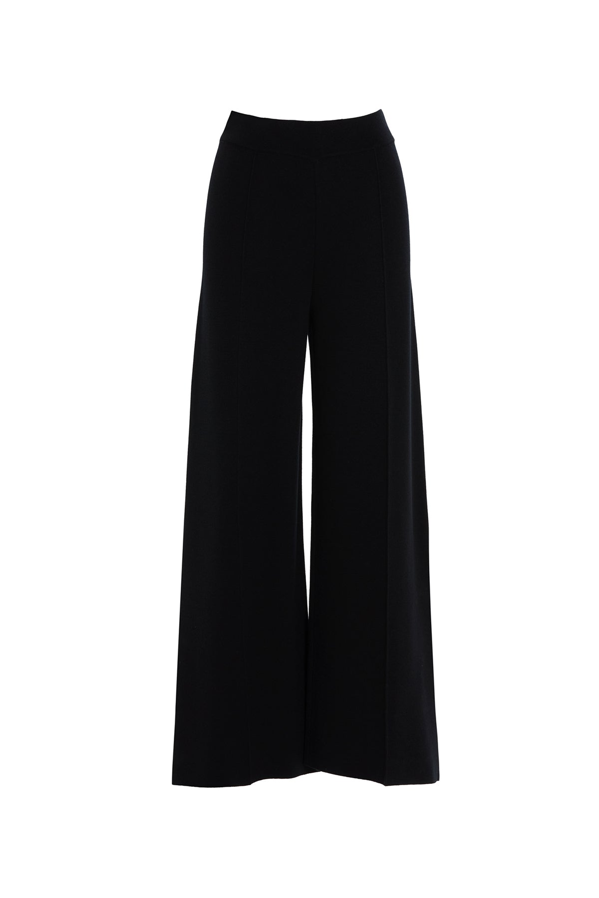 Beli Lastikli Paça Yanları Yırtmaçlı Triko Pantolon