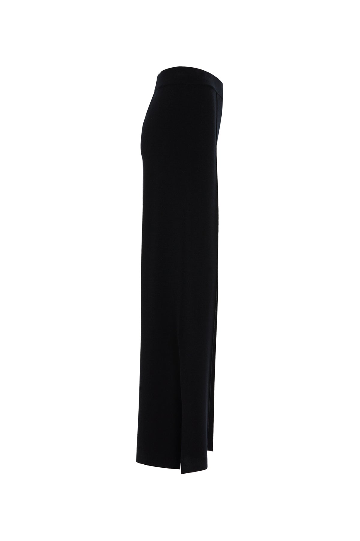 Beli Lastikli Paça Yanları Yırtmaçlı Triko Pantolon