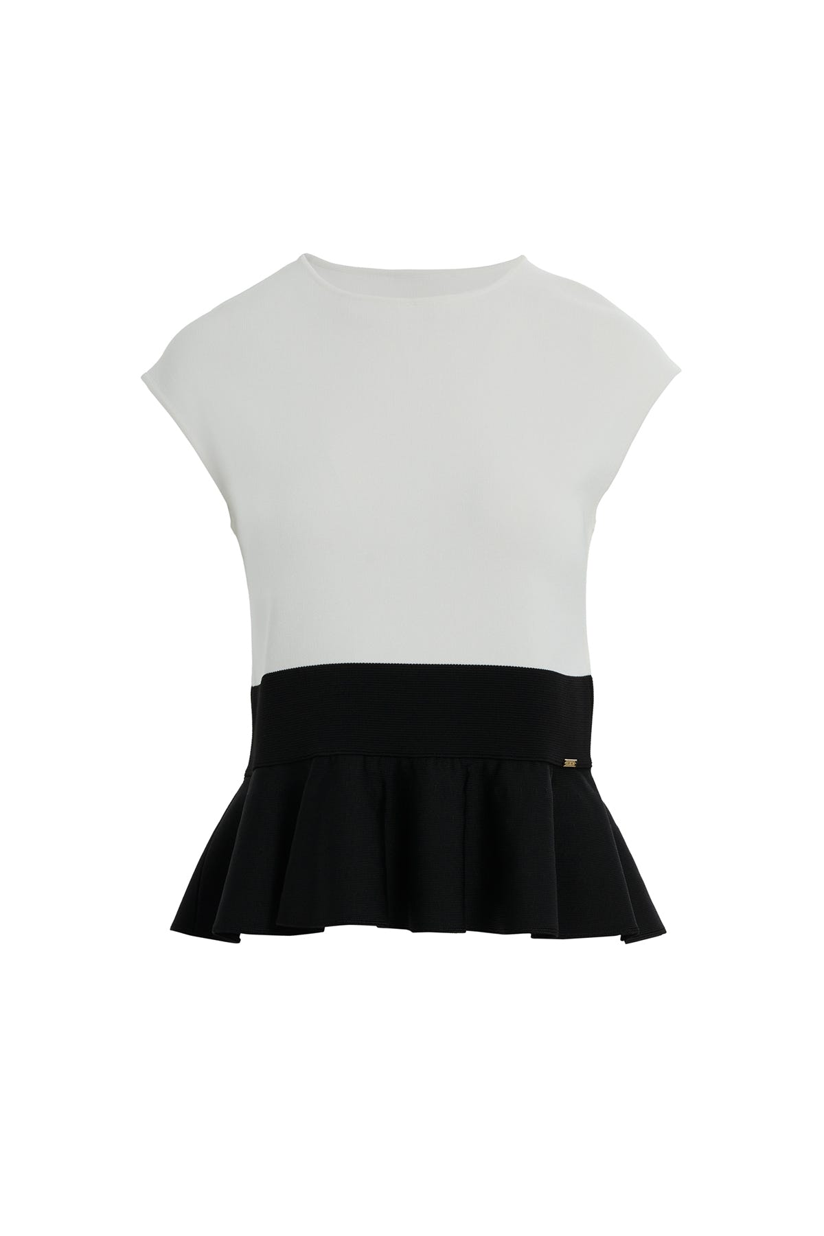 Volanlı İki Renkli Bluz