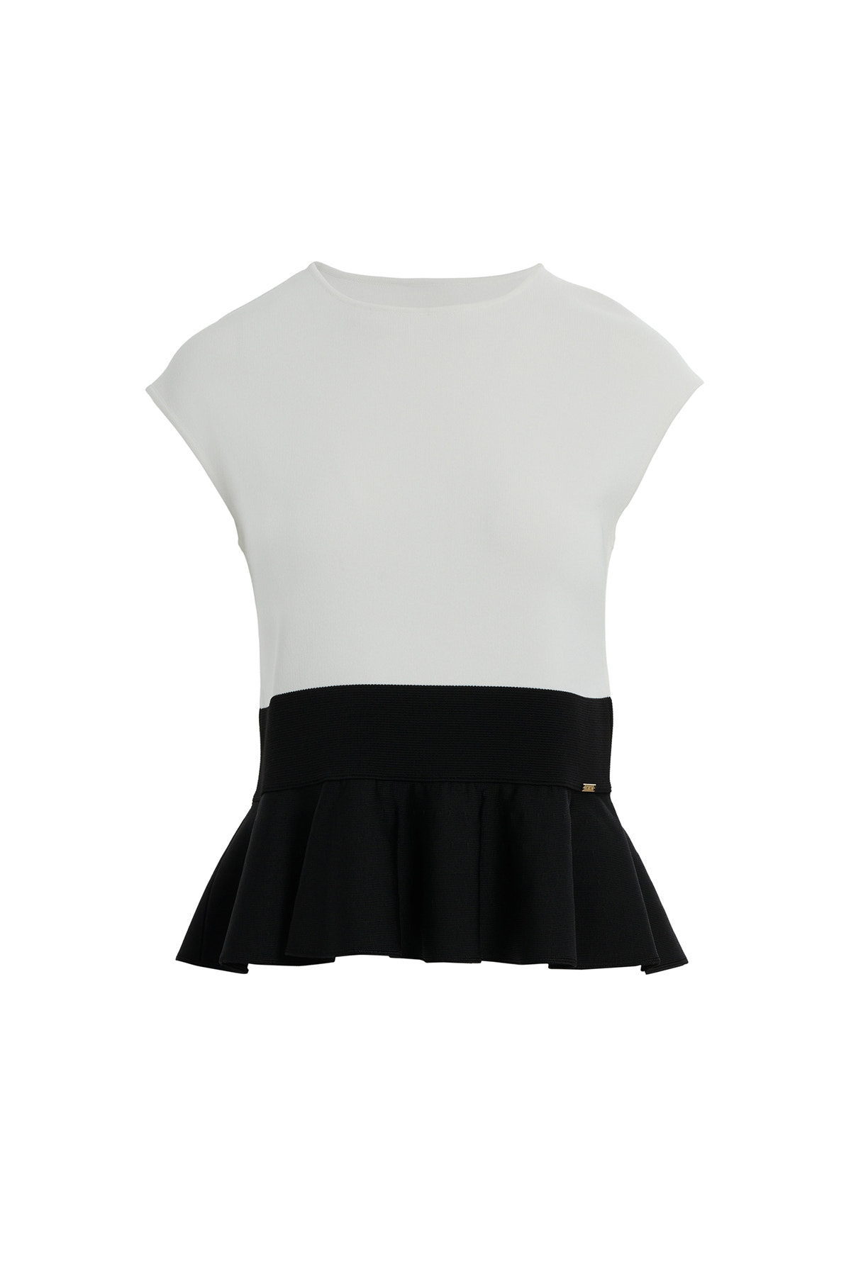 Volanlı İki Renkli Bluz